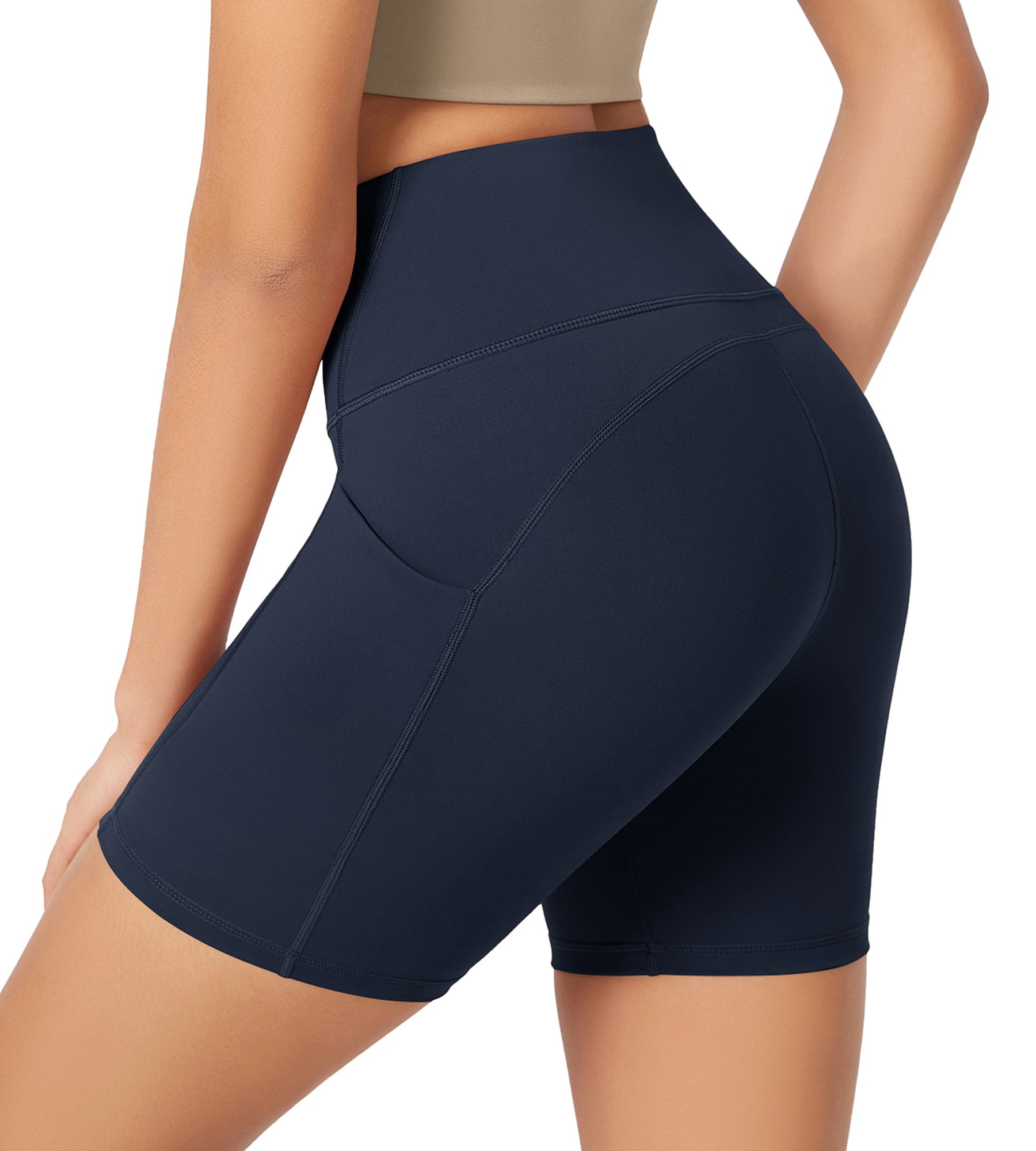 ODLEX 6 Inseam High Waist Workout Athletic Biker Shorts with Pockets - ododos