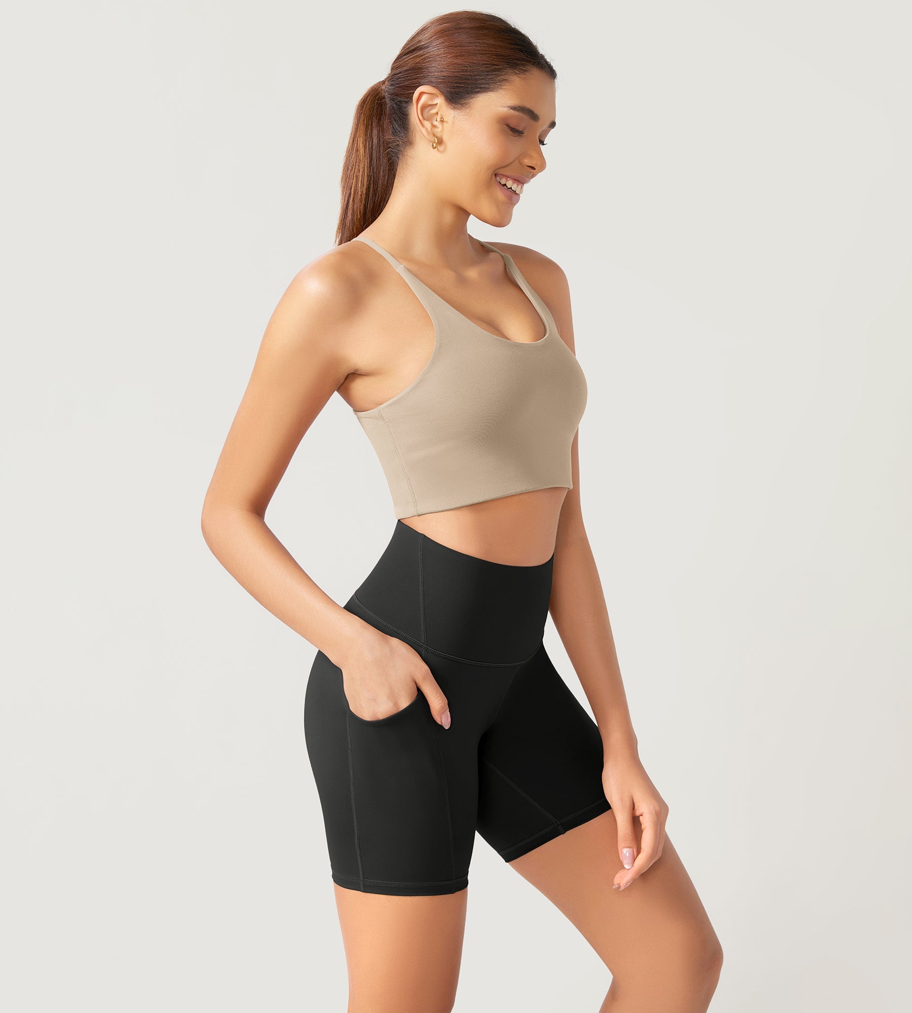 ODLEX 6 Inseam High Waist Workout Athletic Biker Shorts with Pockets - ododos