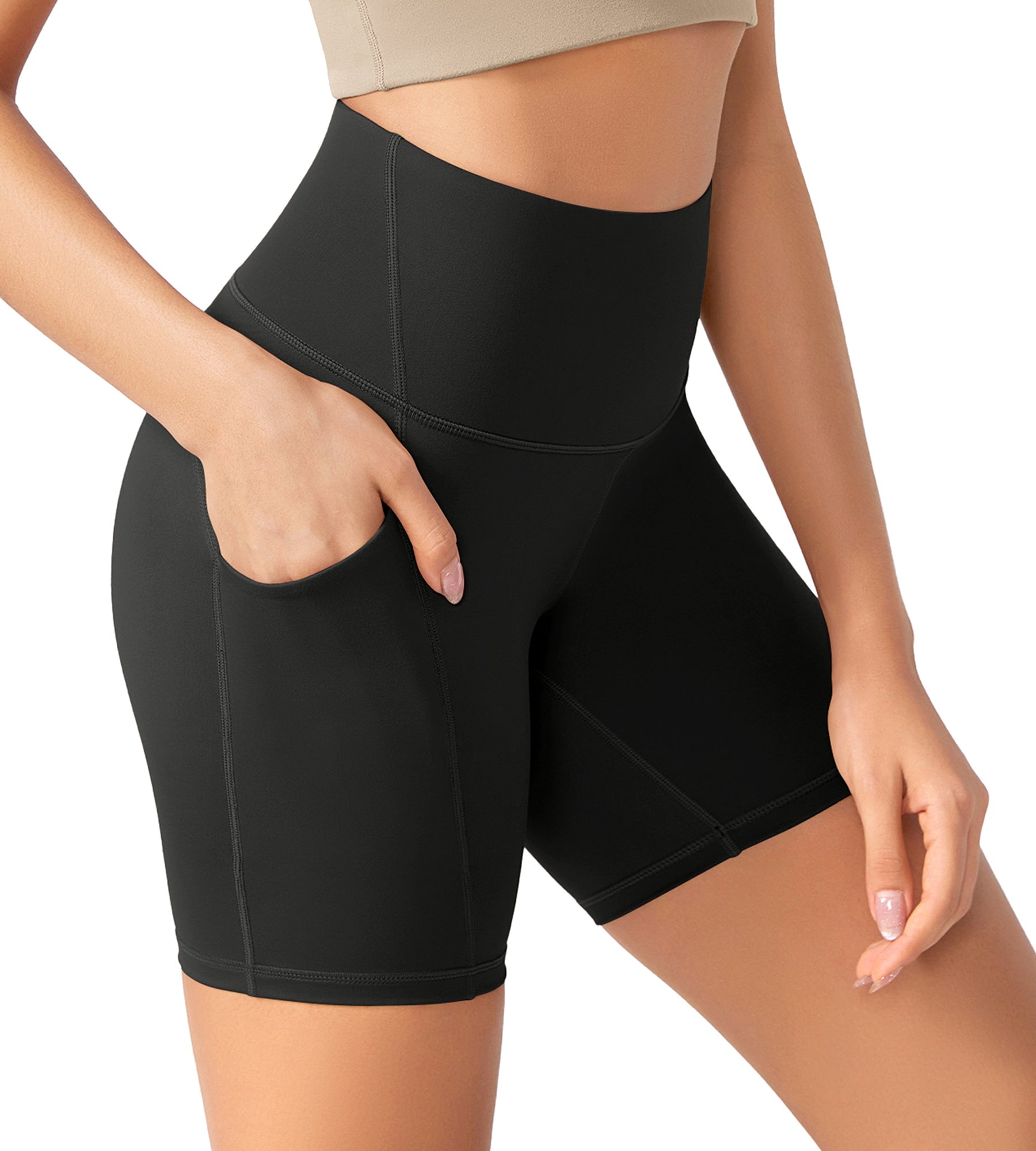 ODLEX 6 Inseam High Waist Workout Athletic Biker Shorts with Pockets - ododos