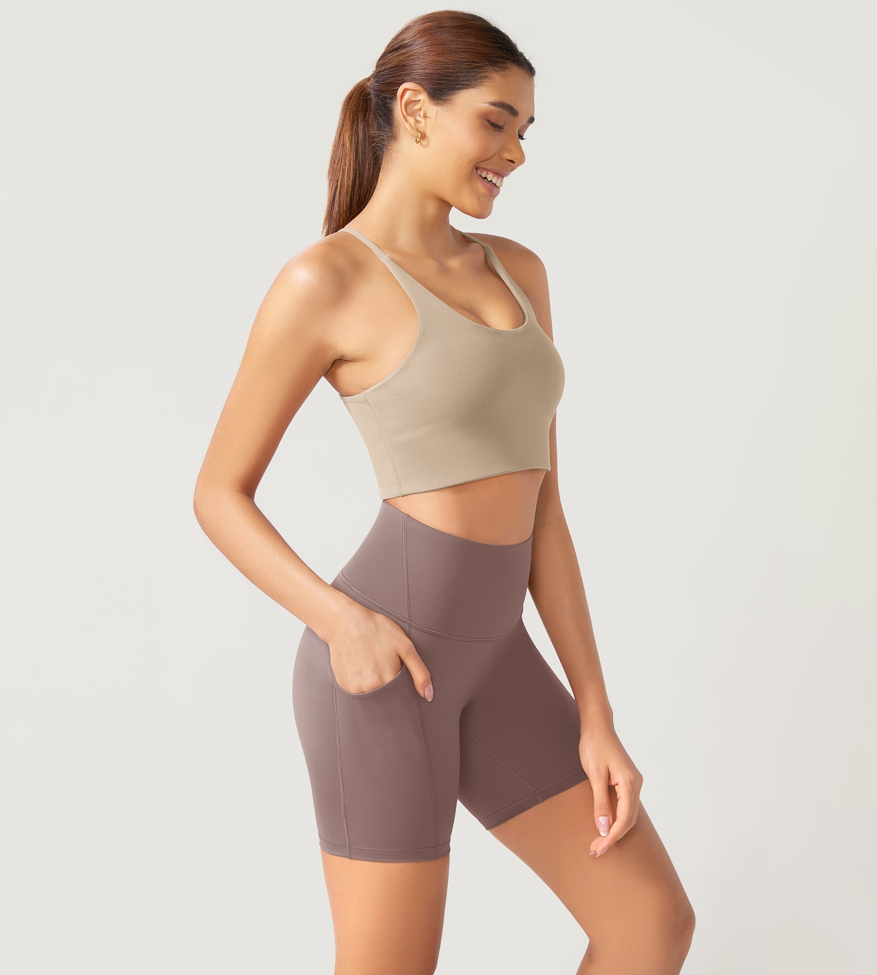 ODLEX 6 Inseam High Waist Workout Athletic Biker Shorts with Pockets - ododos