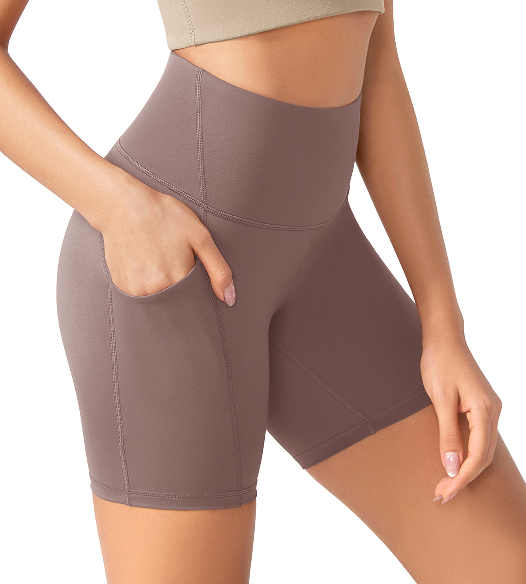 ODLEX 6 Inseam High Waist Workout Athletic Biker Shorts with Pockets - ododos