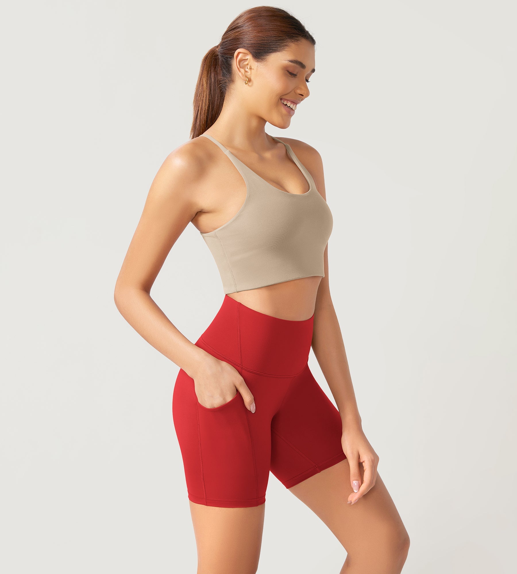 ODLEX 6 Inseam High Waist Workout Athletic Biker Shorts with Pockets - ododos