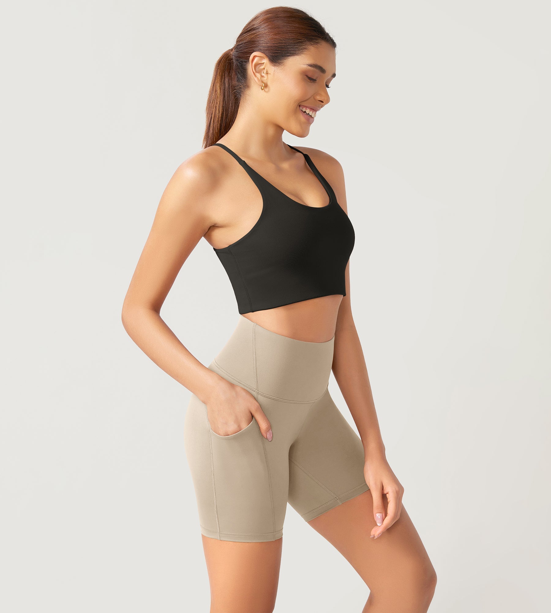 ODLEX 6 Inseam High Waist Workout Athletic Biker Shorts with Pockets - ododos