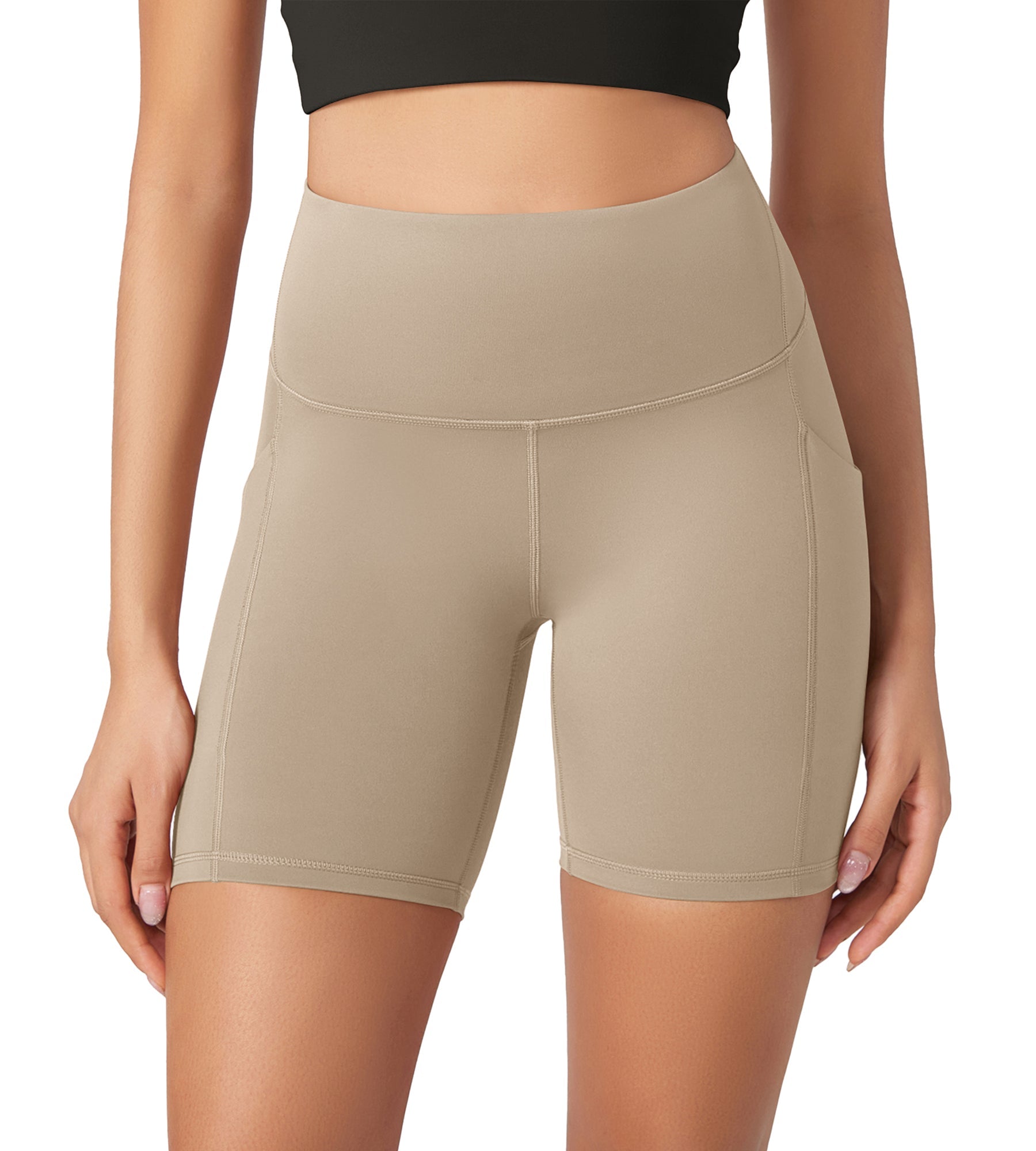 ODLEX 6 Inseam High Waist Workout Athletic Biker Shorts with Pockets - ododos