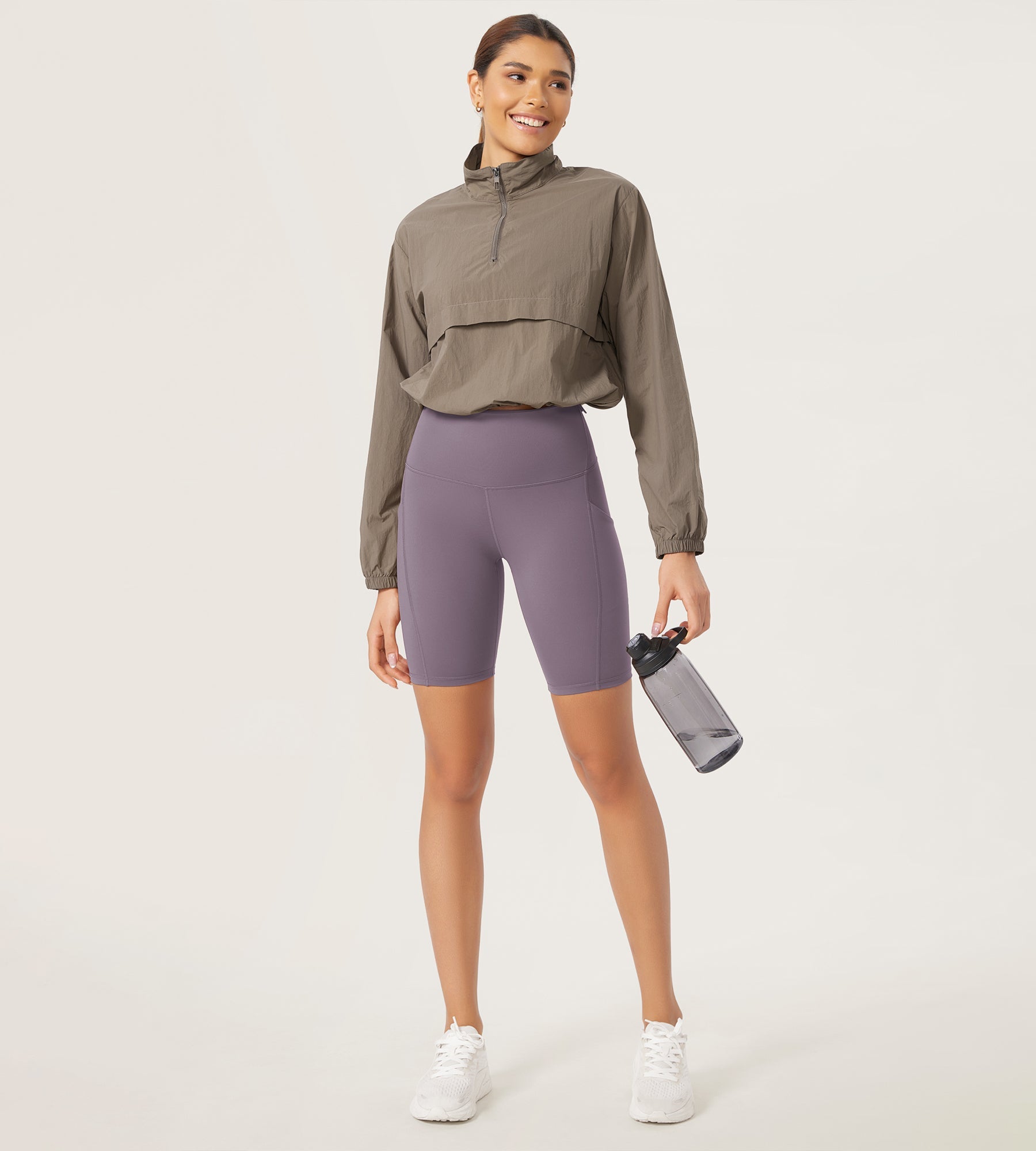 ODLEX 8 Inseam High Waist Workout Athletic Biker Shorts with Pockets - ododos