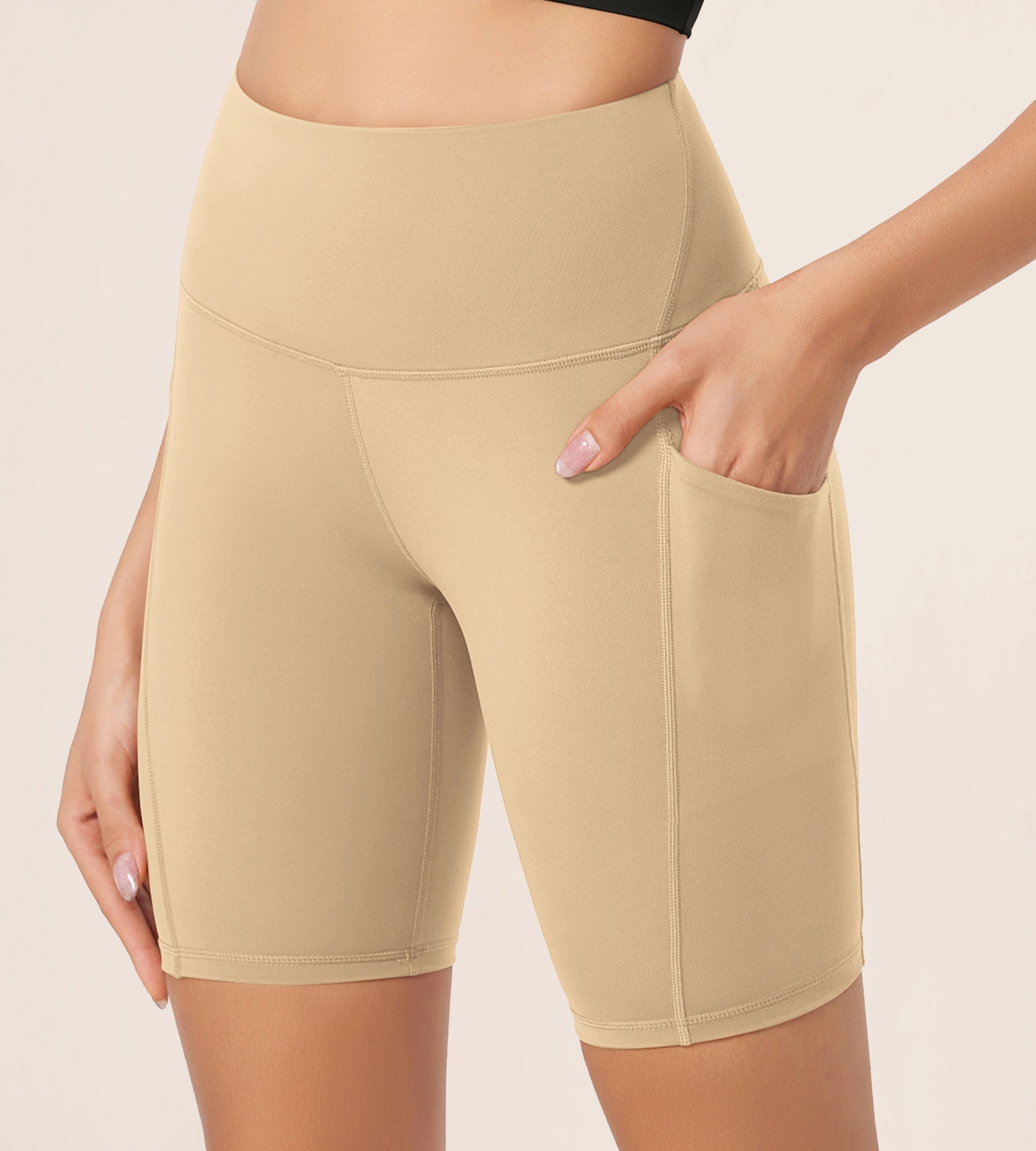 ODLEX 8 Inseam High Waist Workout Athletic Biker Shorts with Pockets - ododos