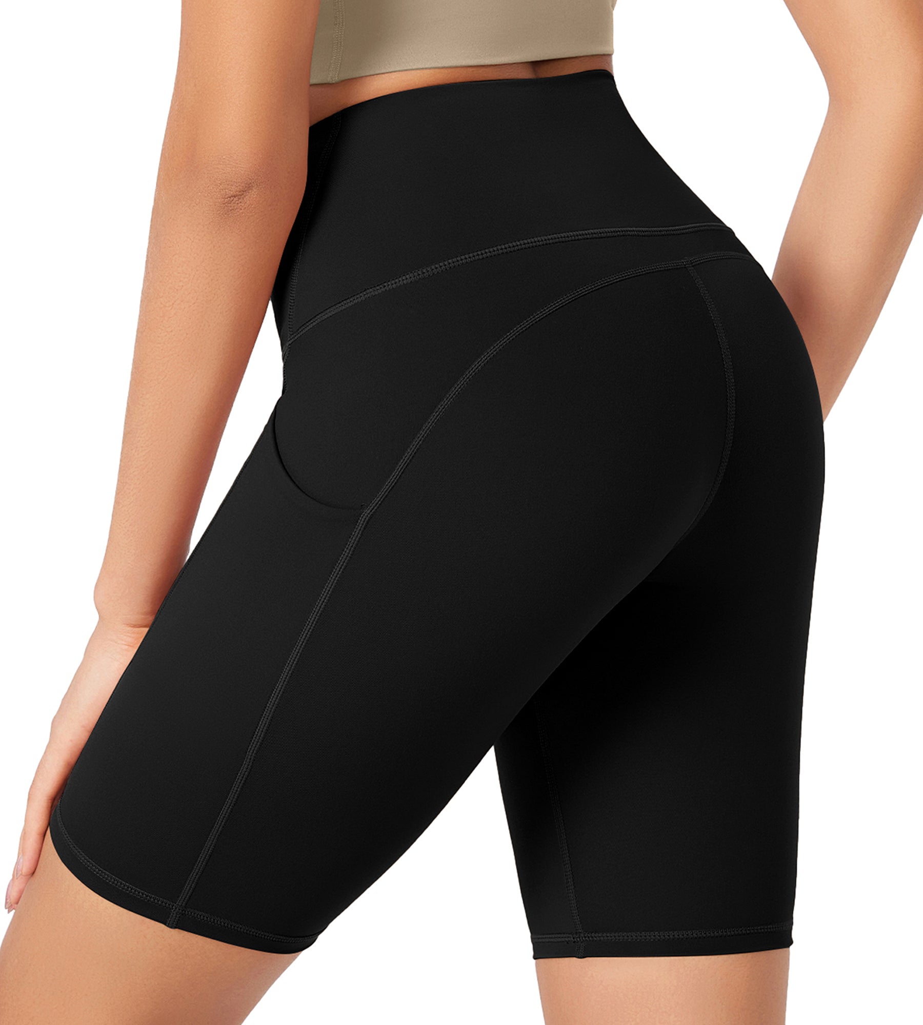 ODLEX 8 Inseam High Waist Workout Athletic Biker Shorts with Pockets - ododos