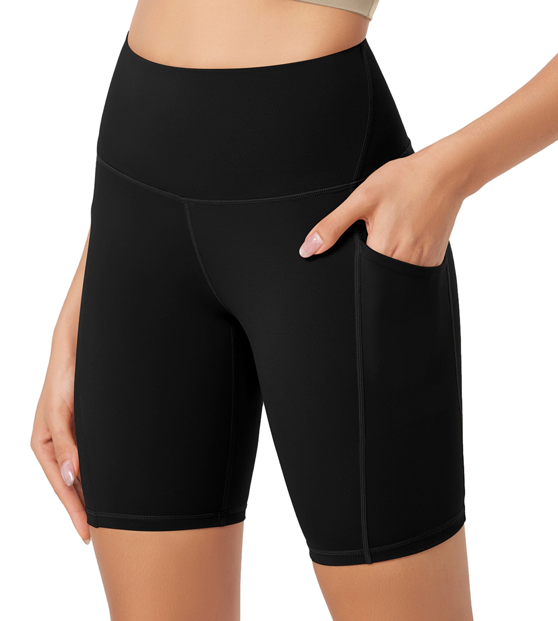 ODLEX 8" Inseam High Waist Workout Athletic Biker Shorts with Pockets - ododos