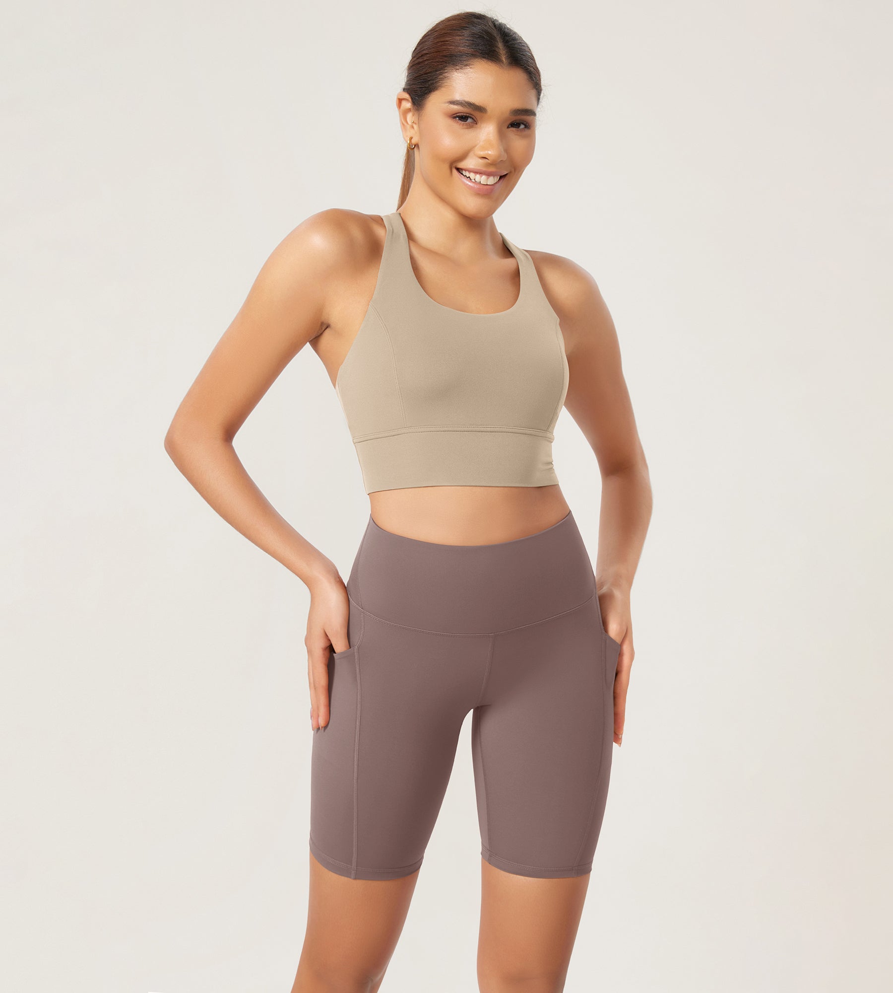 ODLEX 2-Pack 8 Inseam High Waist Workout Athletic Biker Shorts with Pockets - ododos