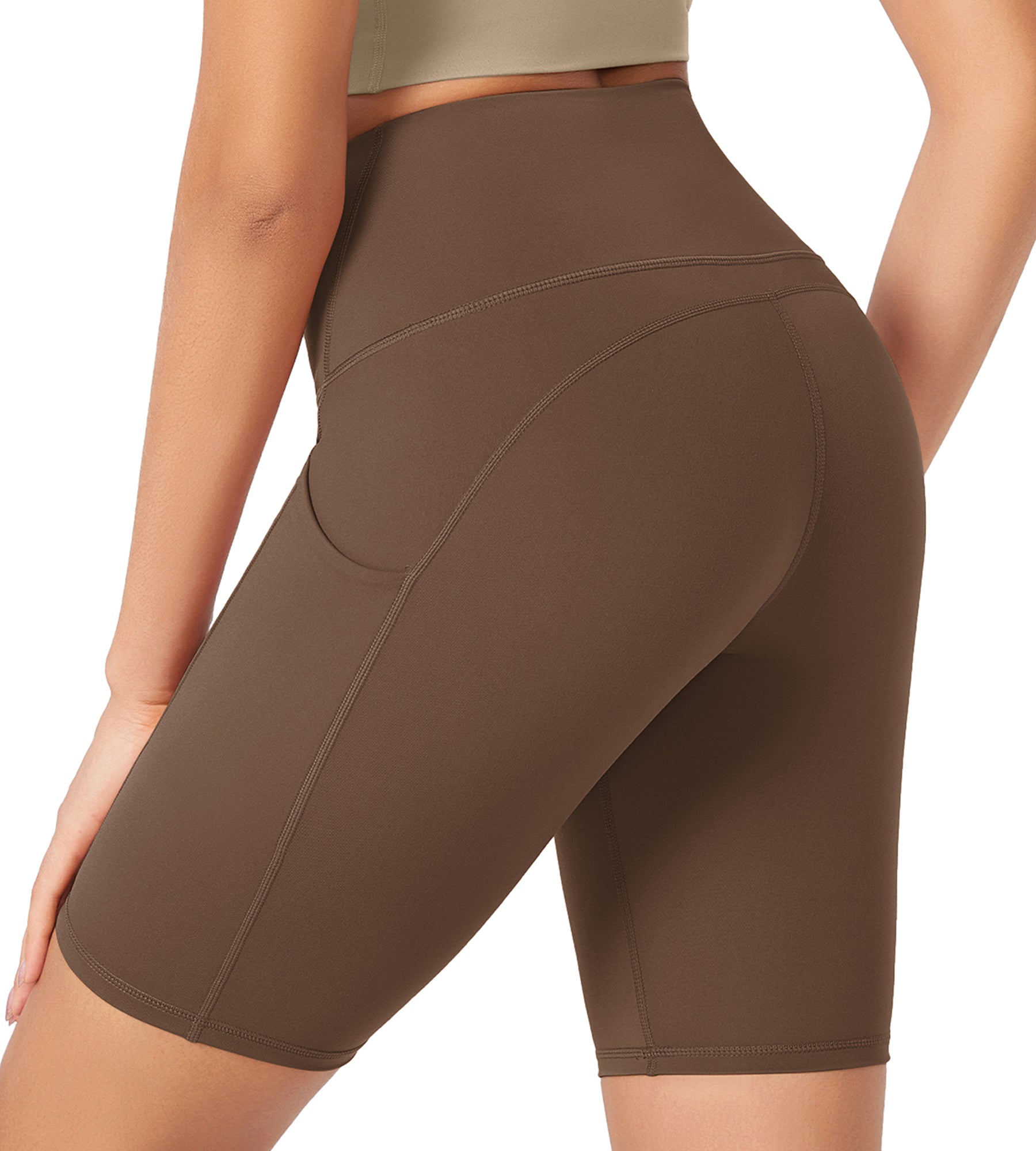 ODLEX 8 Inseam High Waist Workout Athletic Biker Shorts with Pockets - ododos