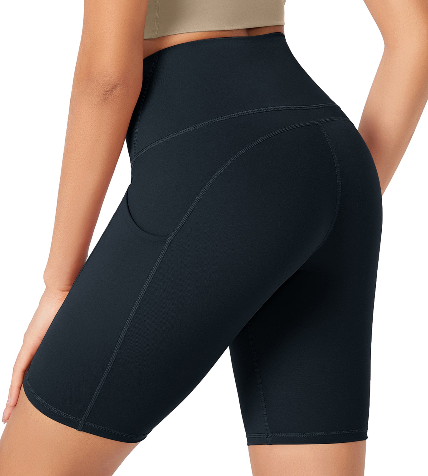 ODLEX 8 Inseam High Waist Workout Athletic Biker Shorts with Pockets - ododos