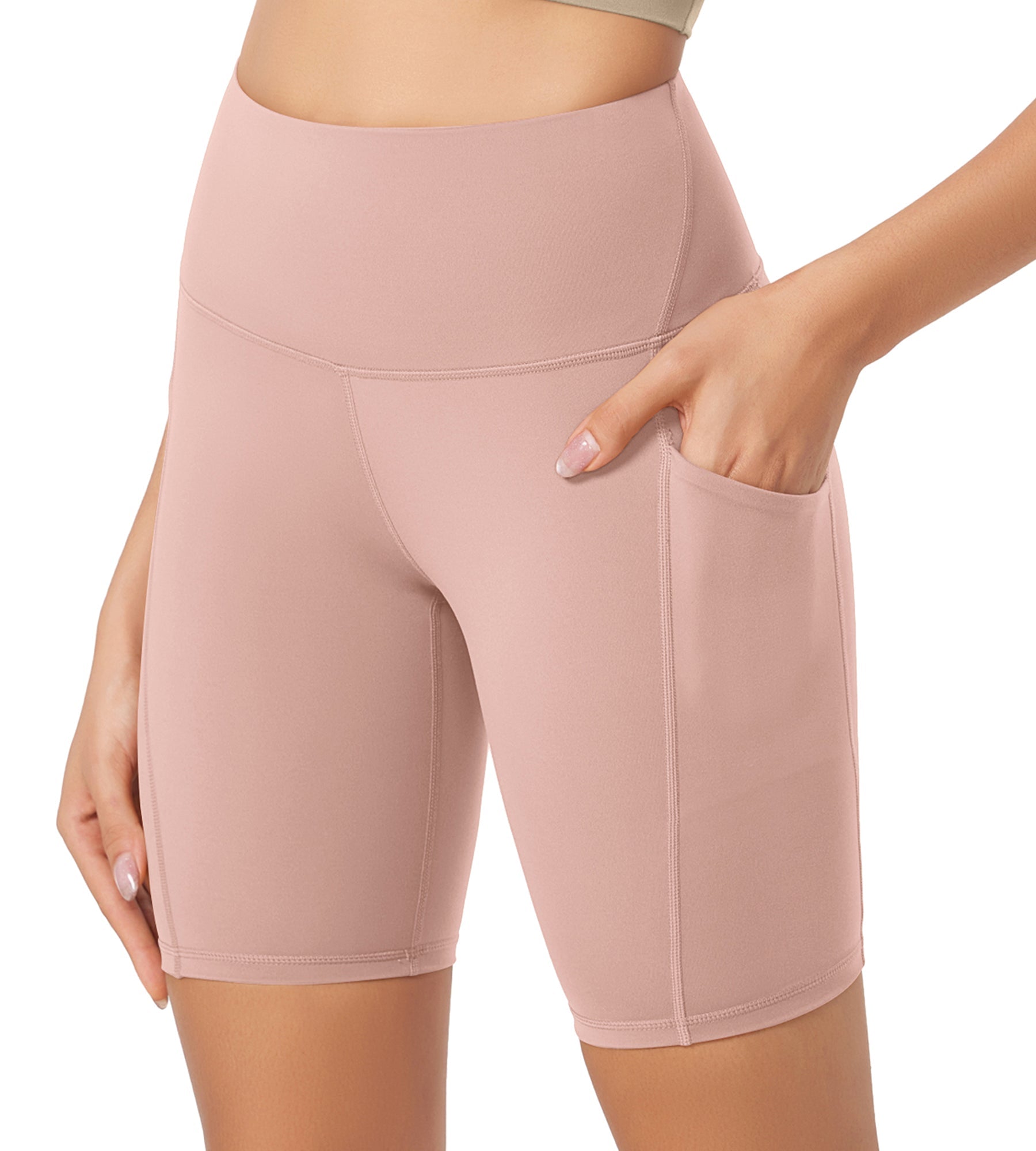 ODLEX 8 Inseam High Waist Workout Athletic Biker Shorts with Pockets - ododos