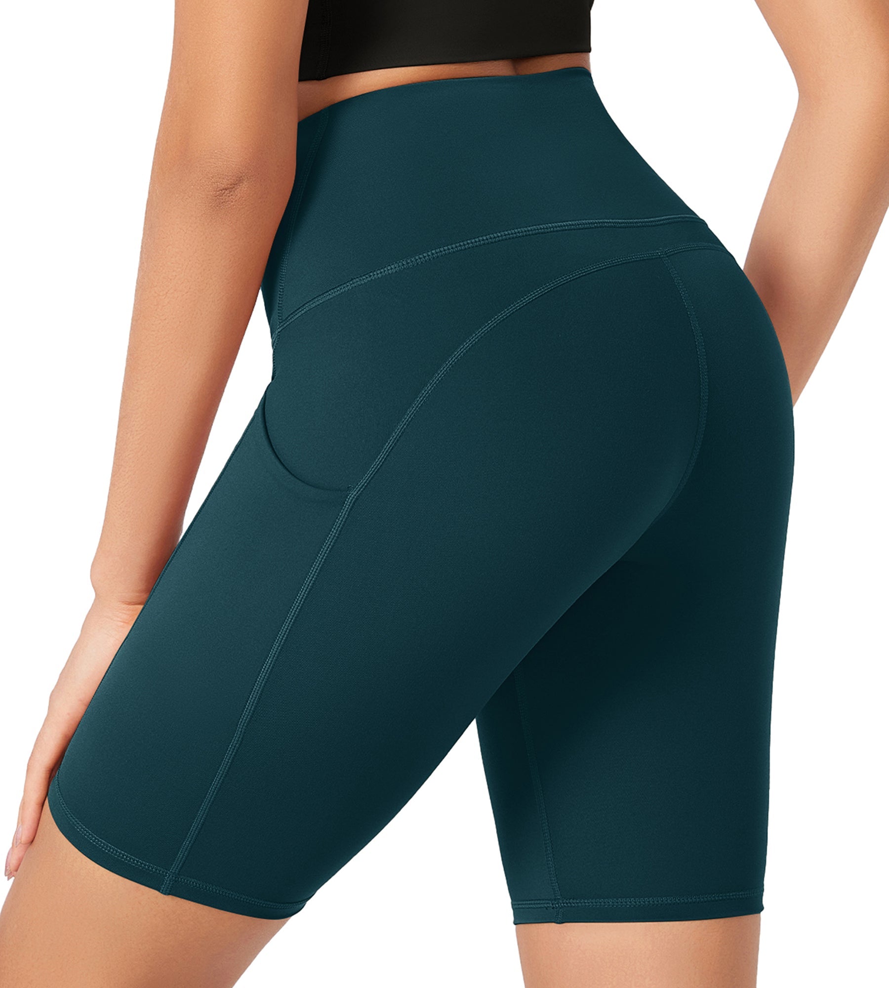 ODLEX 8 Inseam High Waist Workout Athletic Biker Shorts with Pockets - ododos