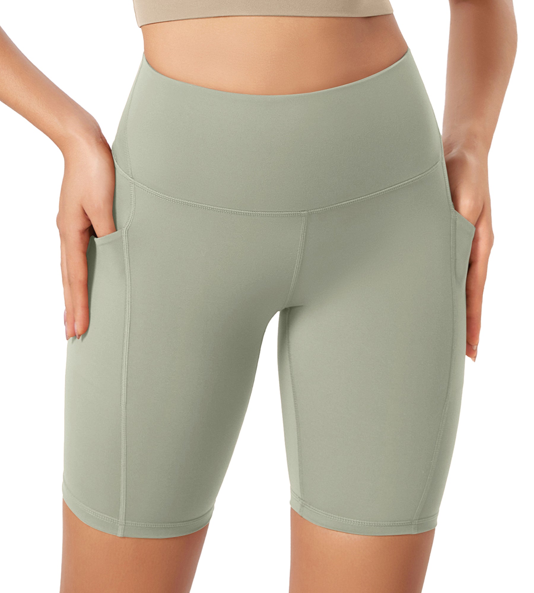 ODLEX 8 Inseam High Waist Workout Athletic Biker Shorts with Pockets - ododos