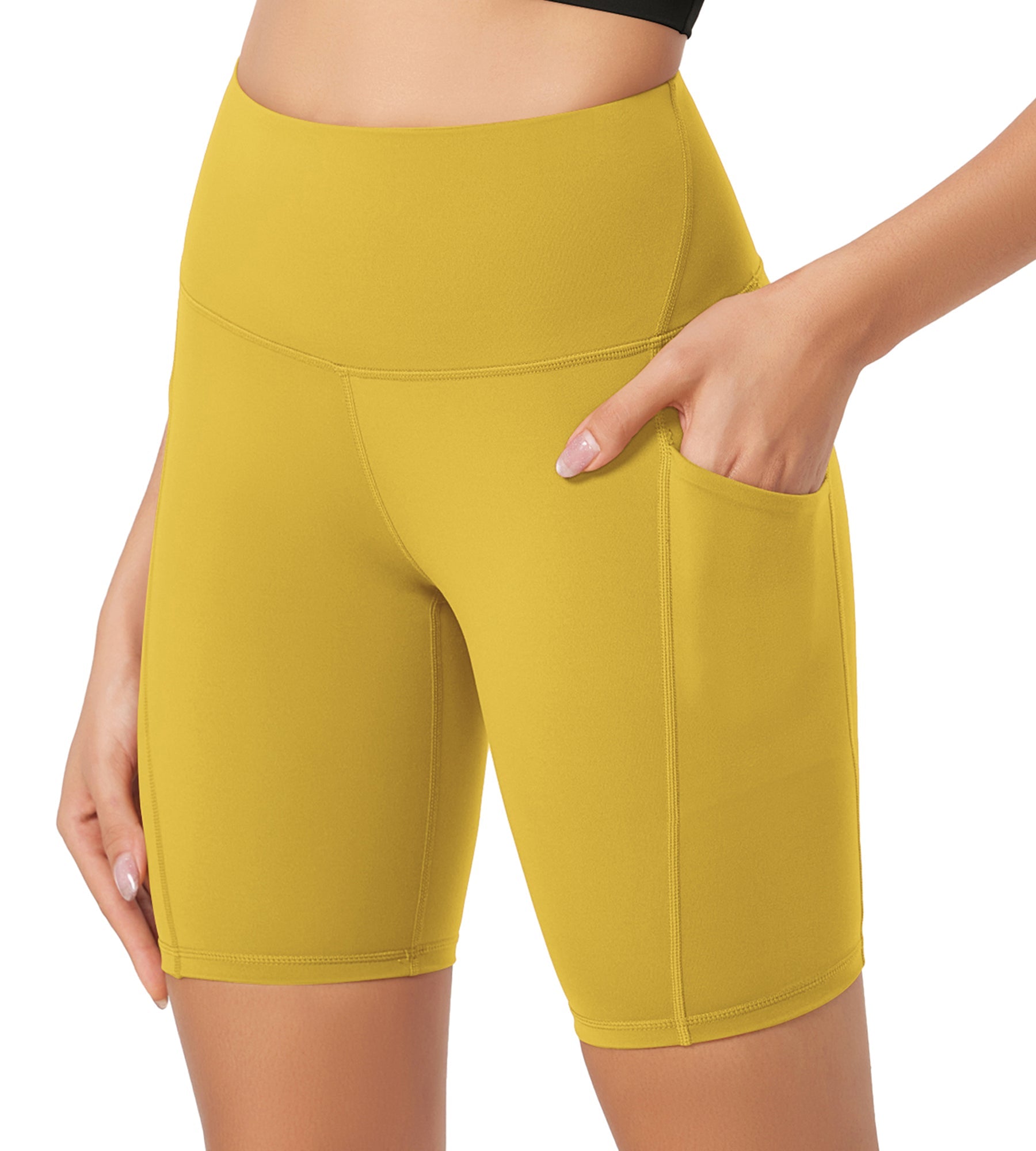 ODLEX 8 Inseam High Waist Workout Athletic Biker Shorts with Pockets - ododos