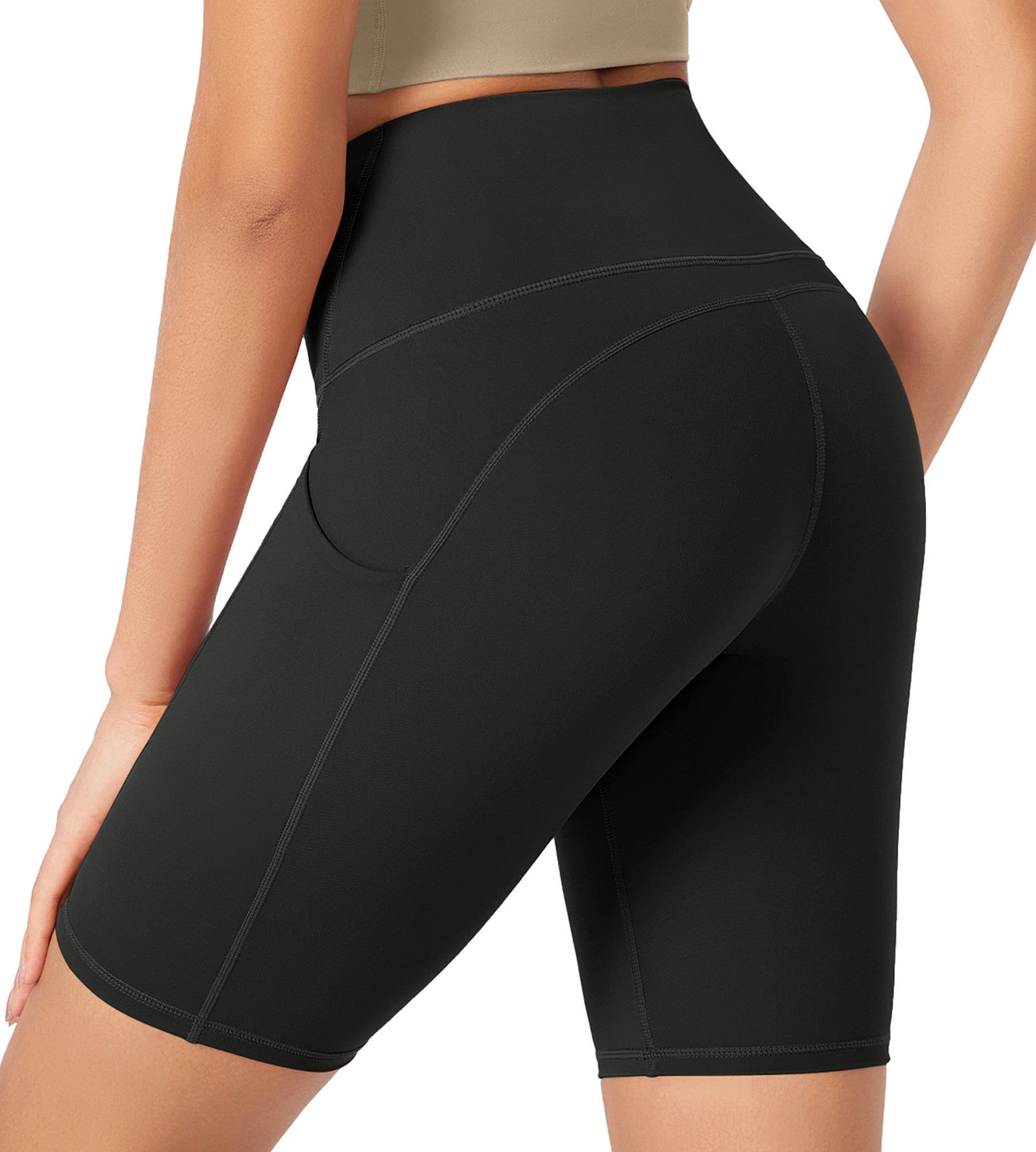 ODLEX 8 Inseam High Waist Workout Athletic Biker Shorts with Pockets - ododos