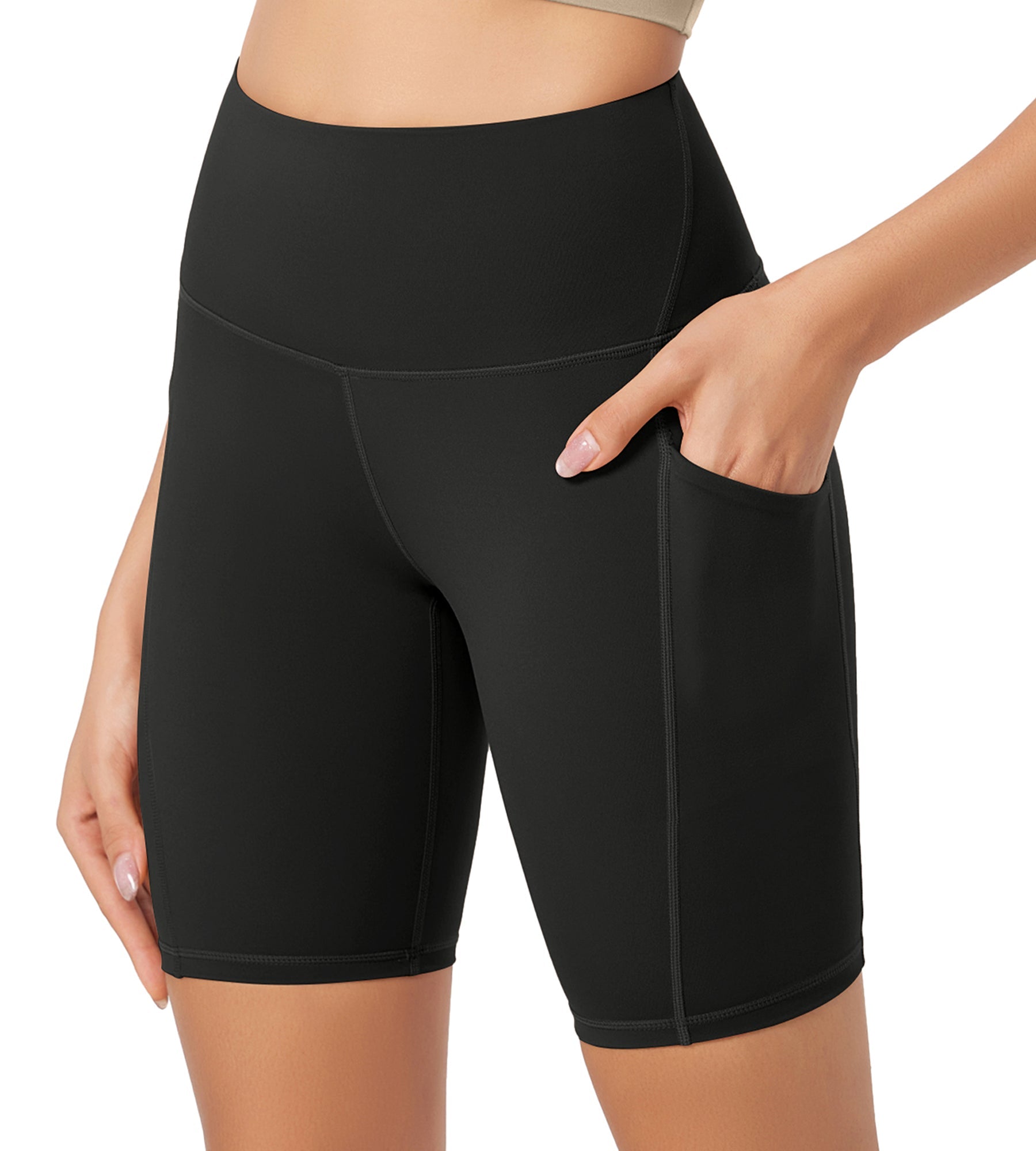 ODLEX 8 Inseam High Waist Workout Athletic Biker Shorts with Pockets - ododos