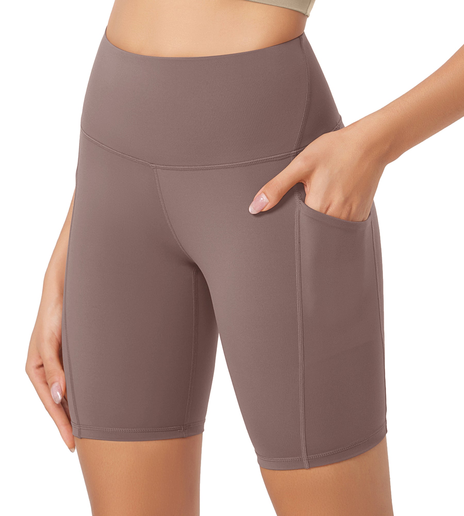 ODLEX 8 Inseam High Waist Workout Athletic Biker Shorts with Pockets - ododos