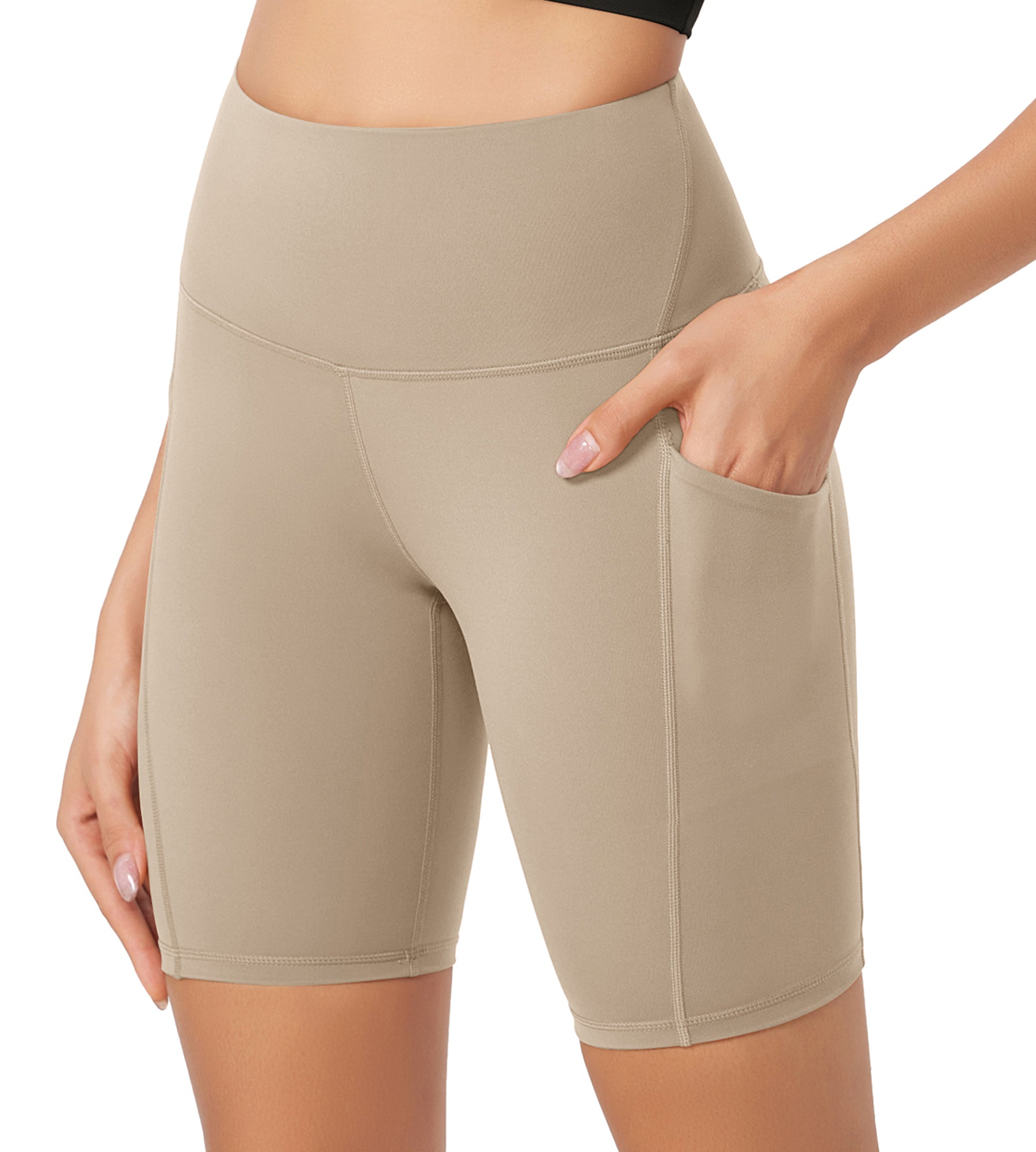 ODLEX 8 Inseam High Waist Workout Athletic Biker Shorts with Pockets - ododos