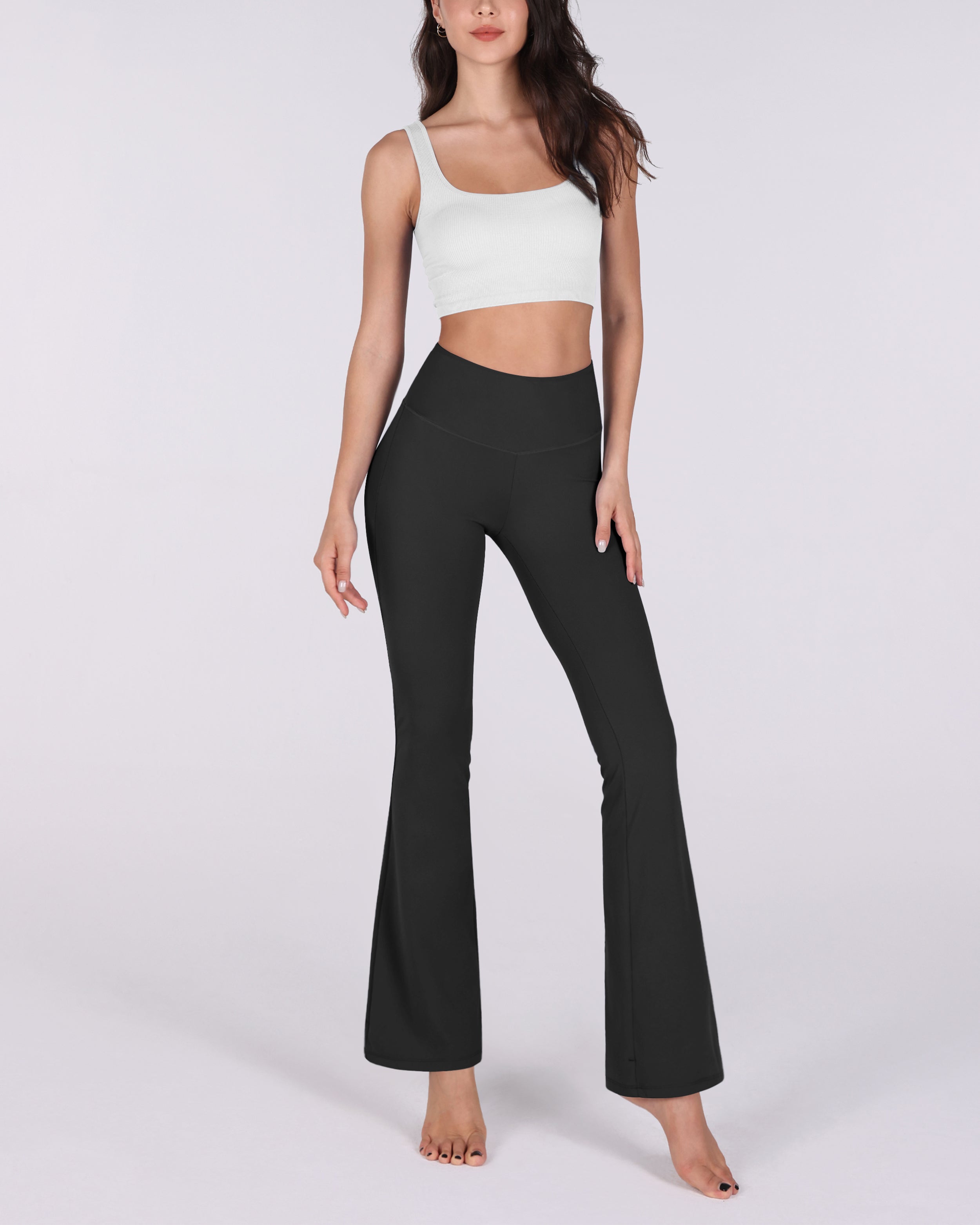 29 High Waisted Flared Work Pants - ododos