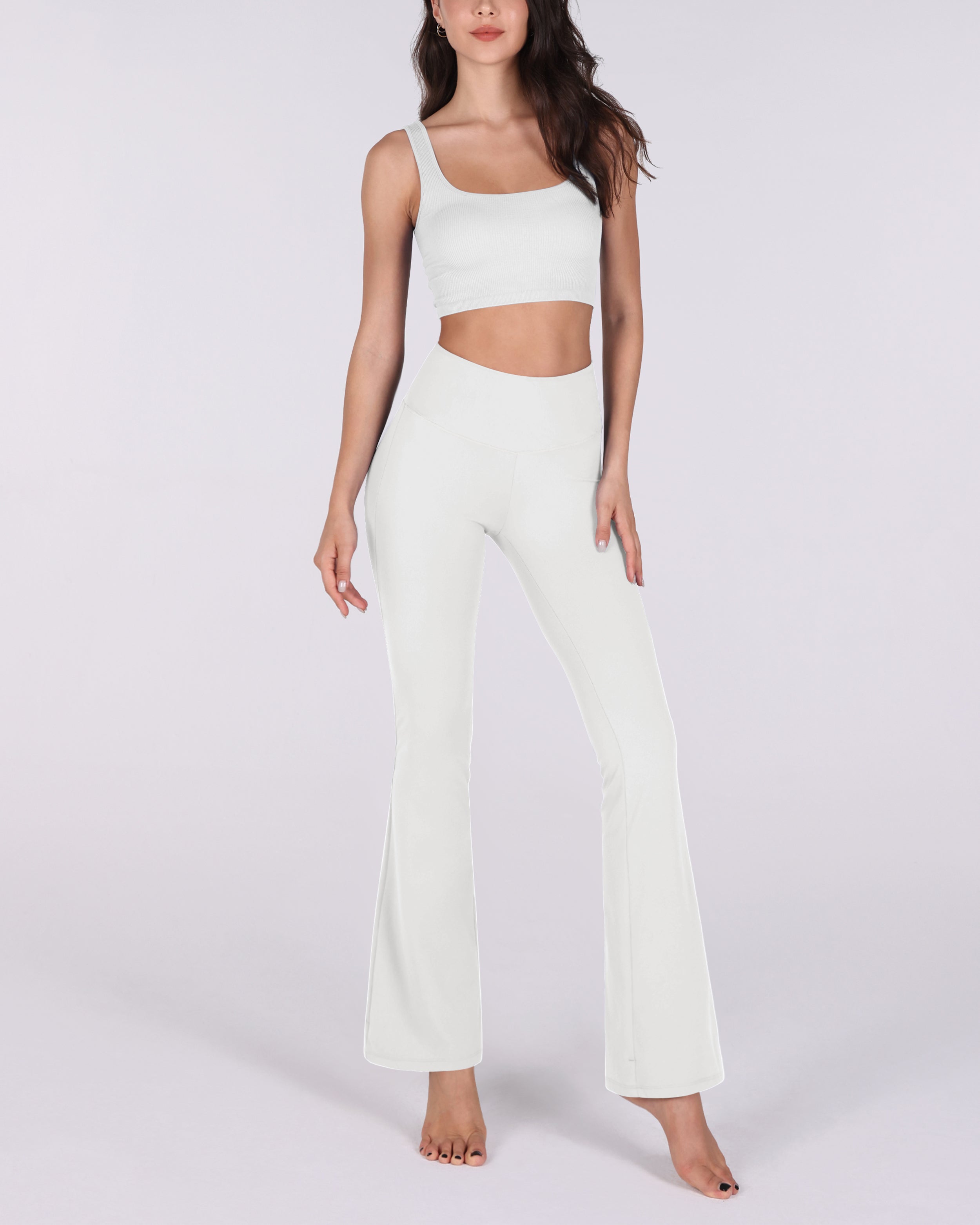 29 High Waisted Flared Work Pants - ododos