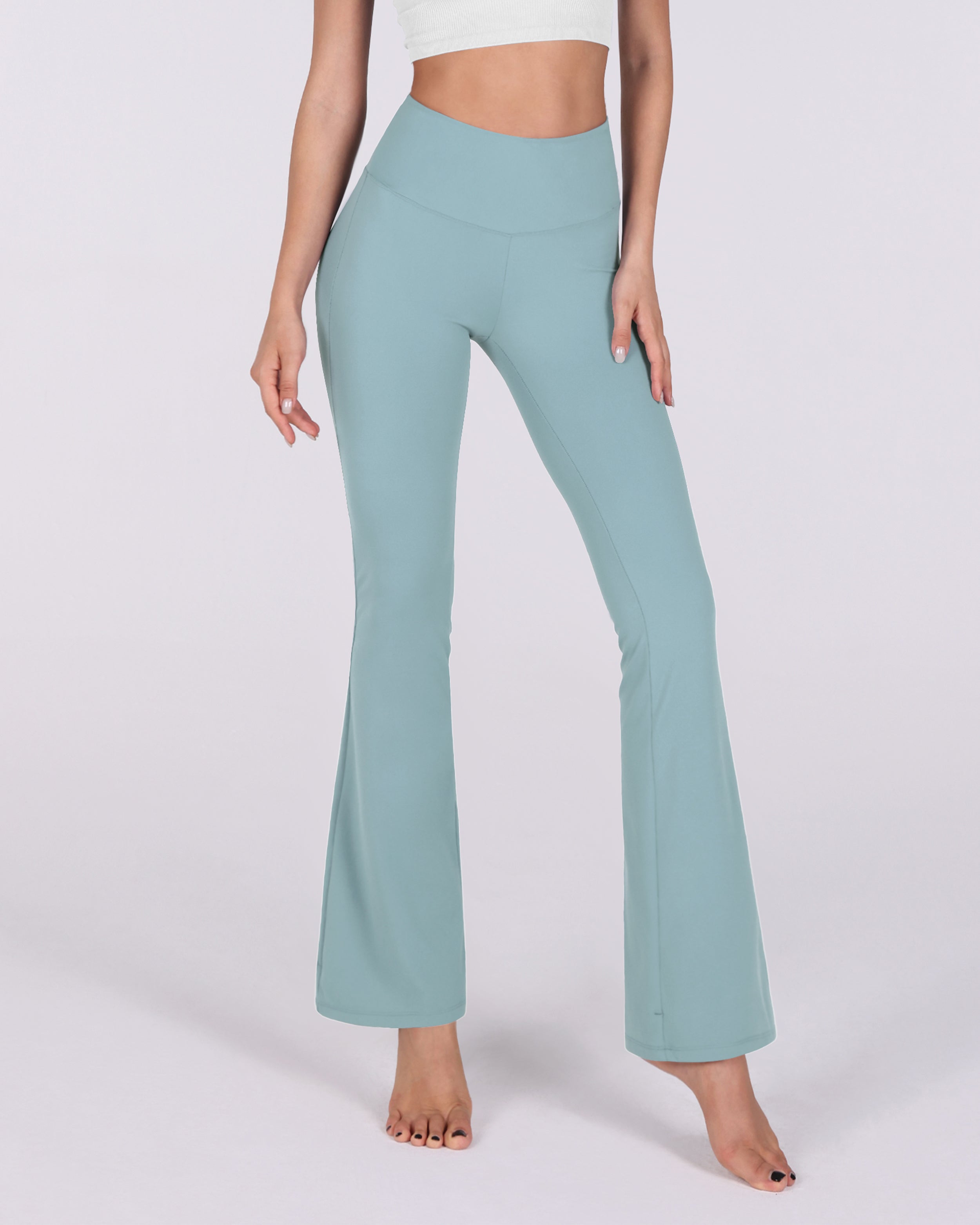 31 Tummy Control Workout Yoga Pants Light Blue - ododos