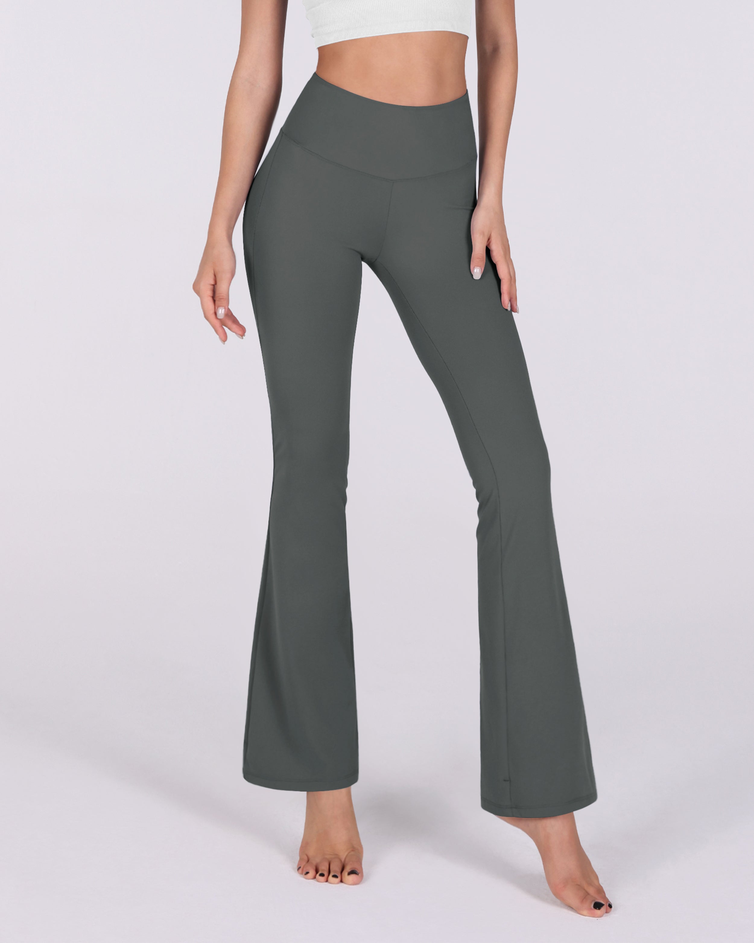31 Tummy Control Workout Yoga Pants Charcoal - ododos