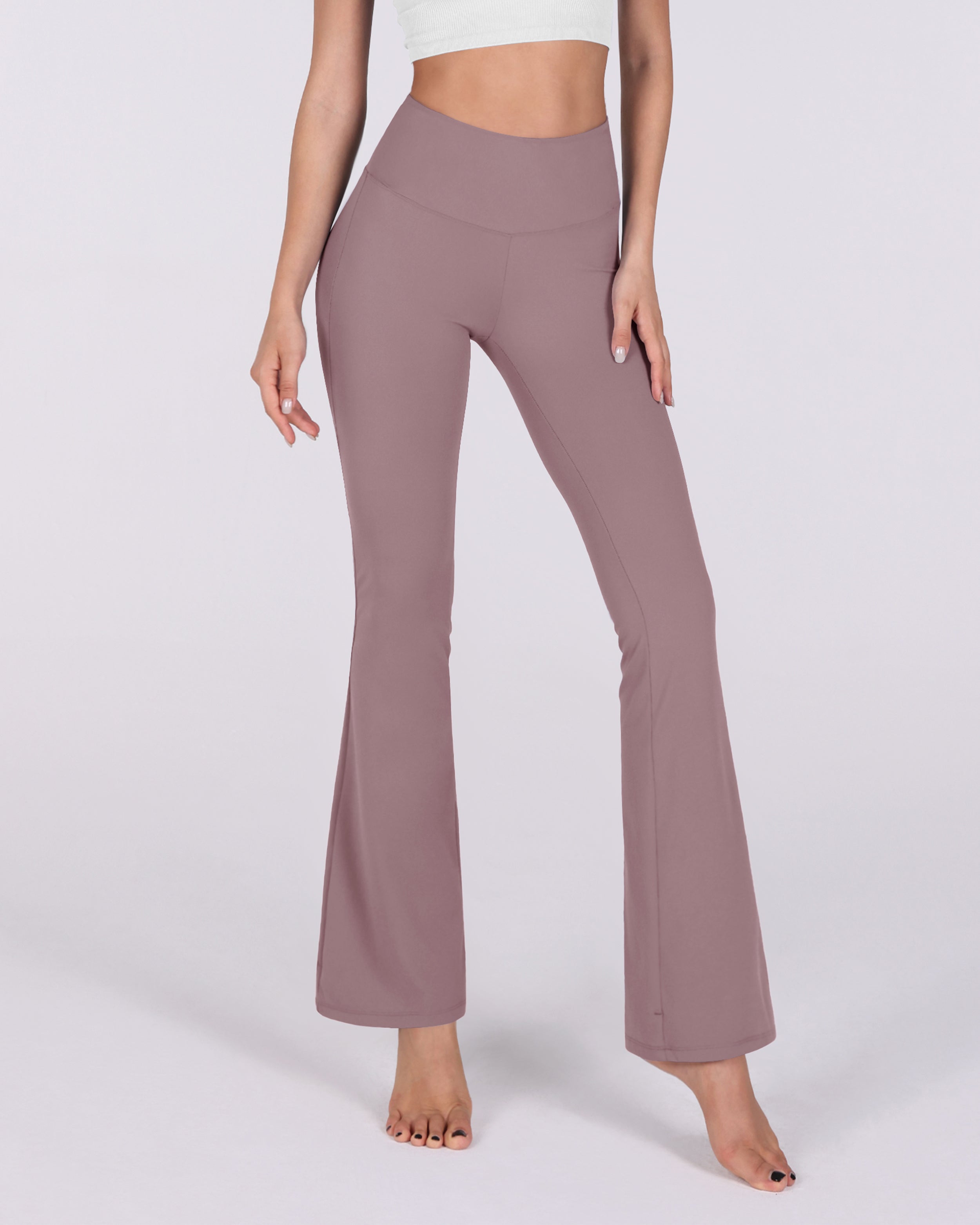 31 Tummy Control Workout Yoga Pants Lavender - ododos