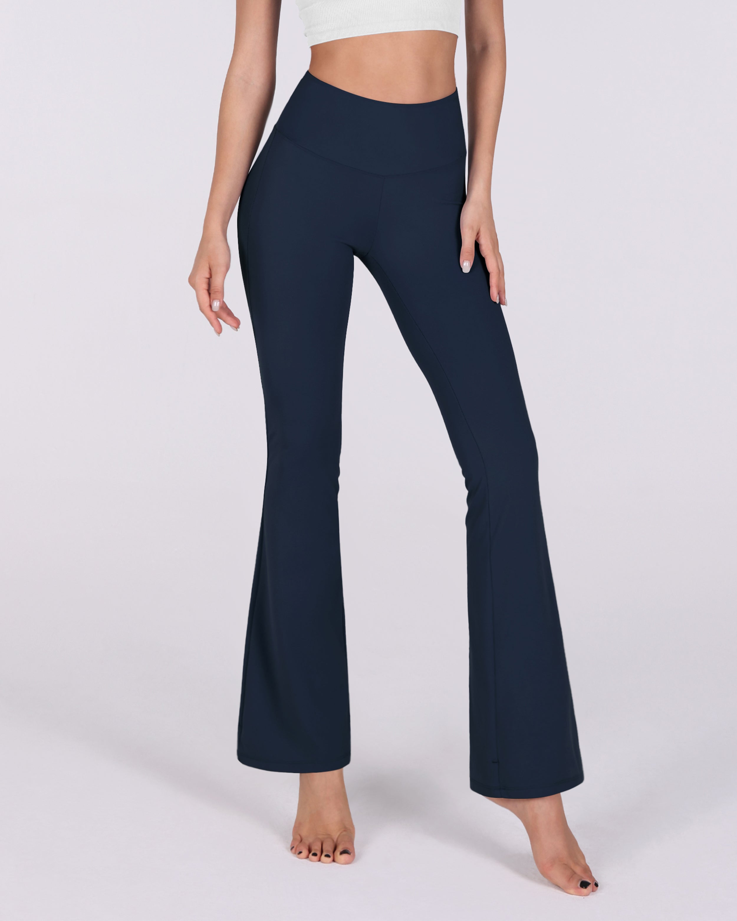 31 Tummy Control Workout Yoga Pants Navy - ododos