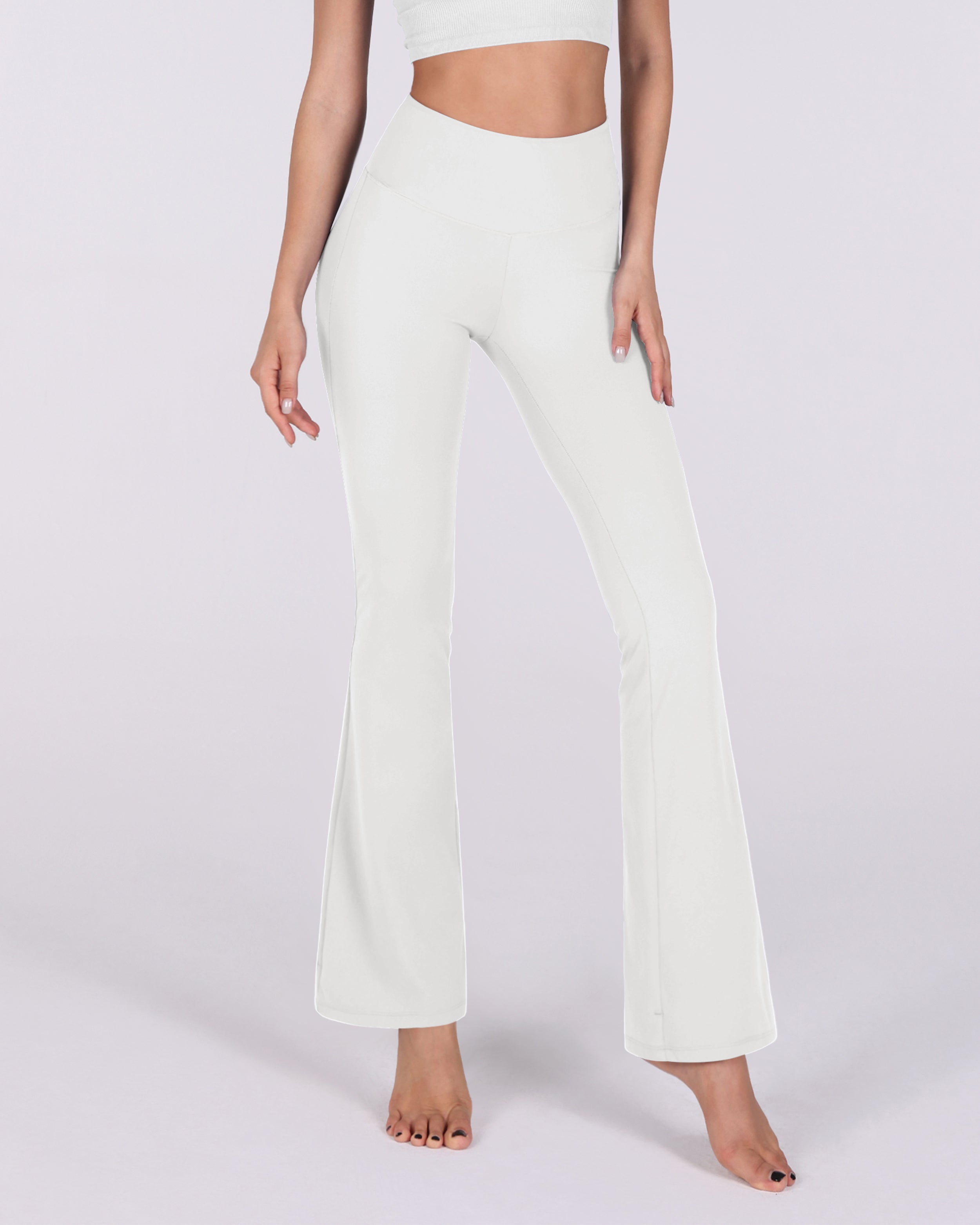 31 Tummy Control Workout Yoga Pants White - ododos