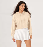 Cropped Cotton Soft Long Sleeve Pullover Hoodies - ododos