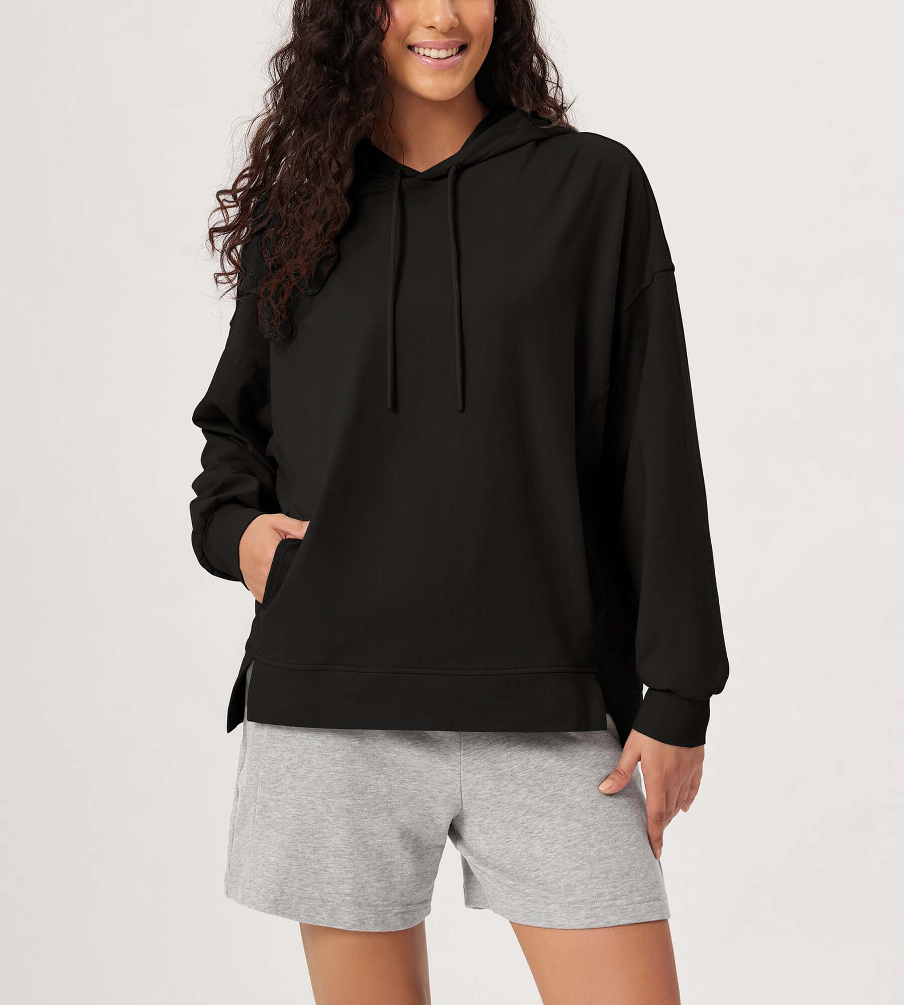 Oversized drawstring hoodie sale