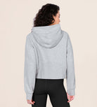 Women's Full Zipper Fleece Lined Cropped Hoodie - ododos