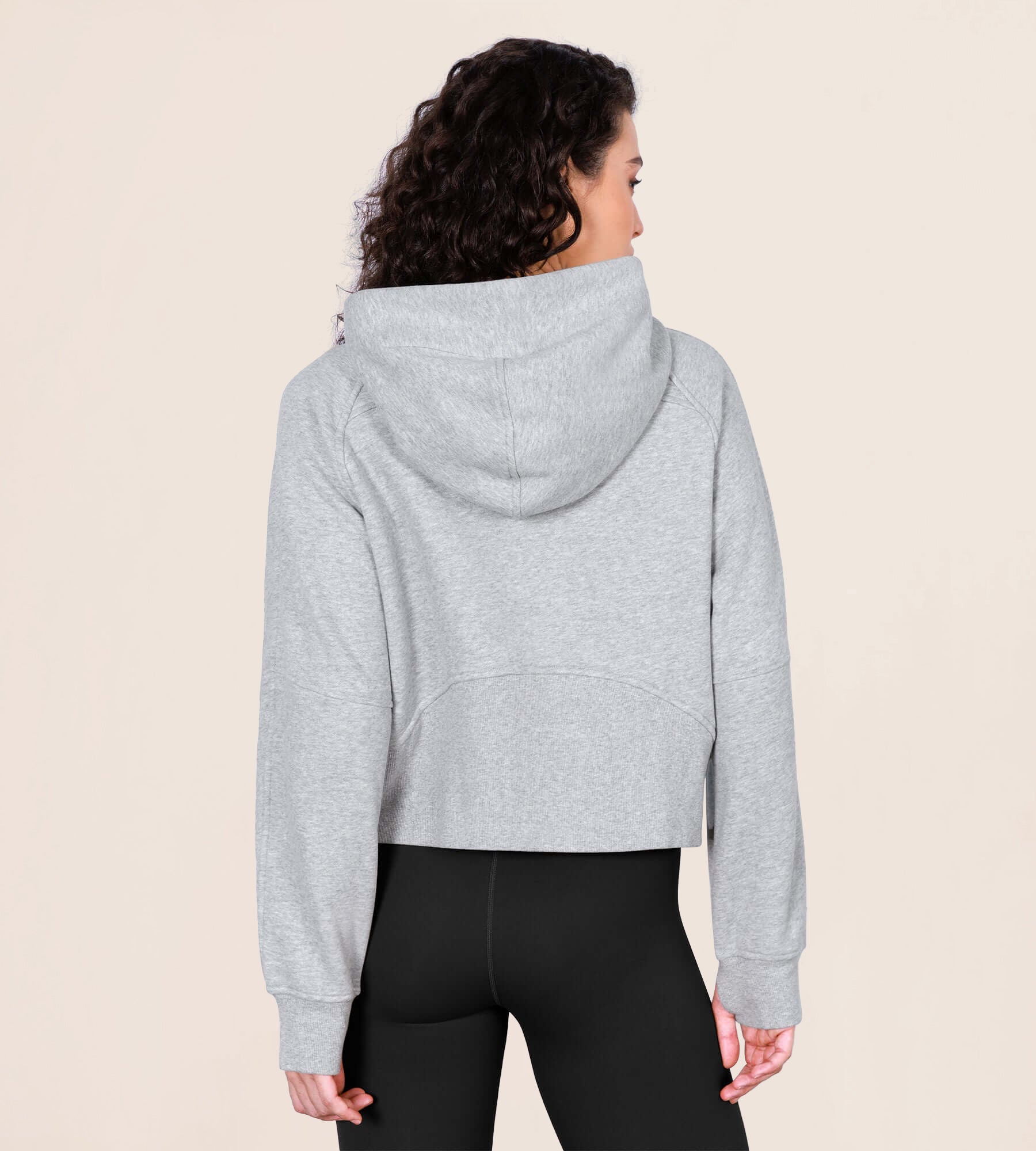 Women's Full Zipper Fleece Lined Cropped Hoodie - ododos