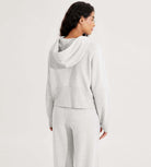 Half-Zip Fleece Lined Cropped Hoodies With Thumb Hole - ododos