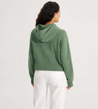 Half-Zip Fleece Lined Cropped Hoodies With Thumb Hole - ododos