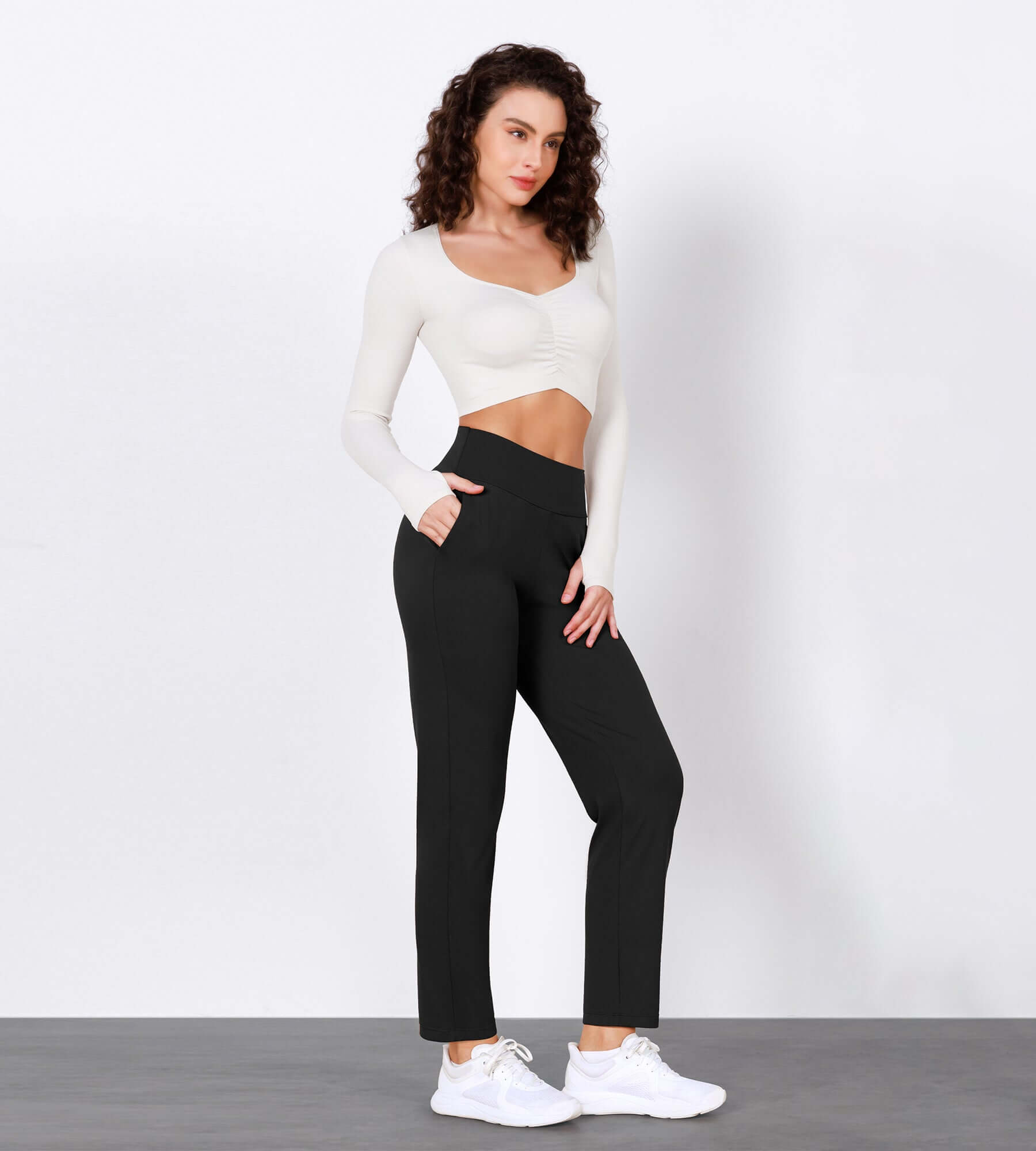 Cloud Feeling Lounge High Waist Jogger Pants with Pockets - ododos