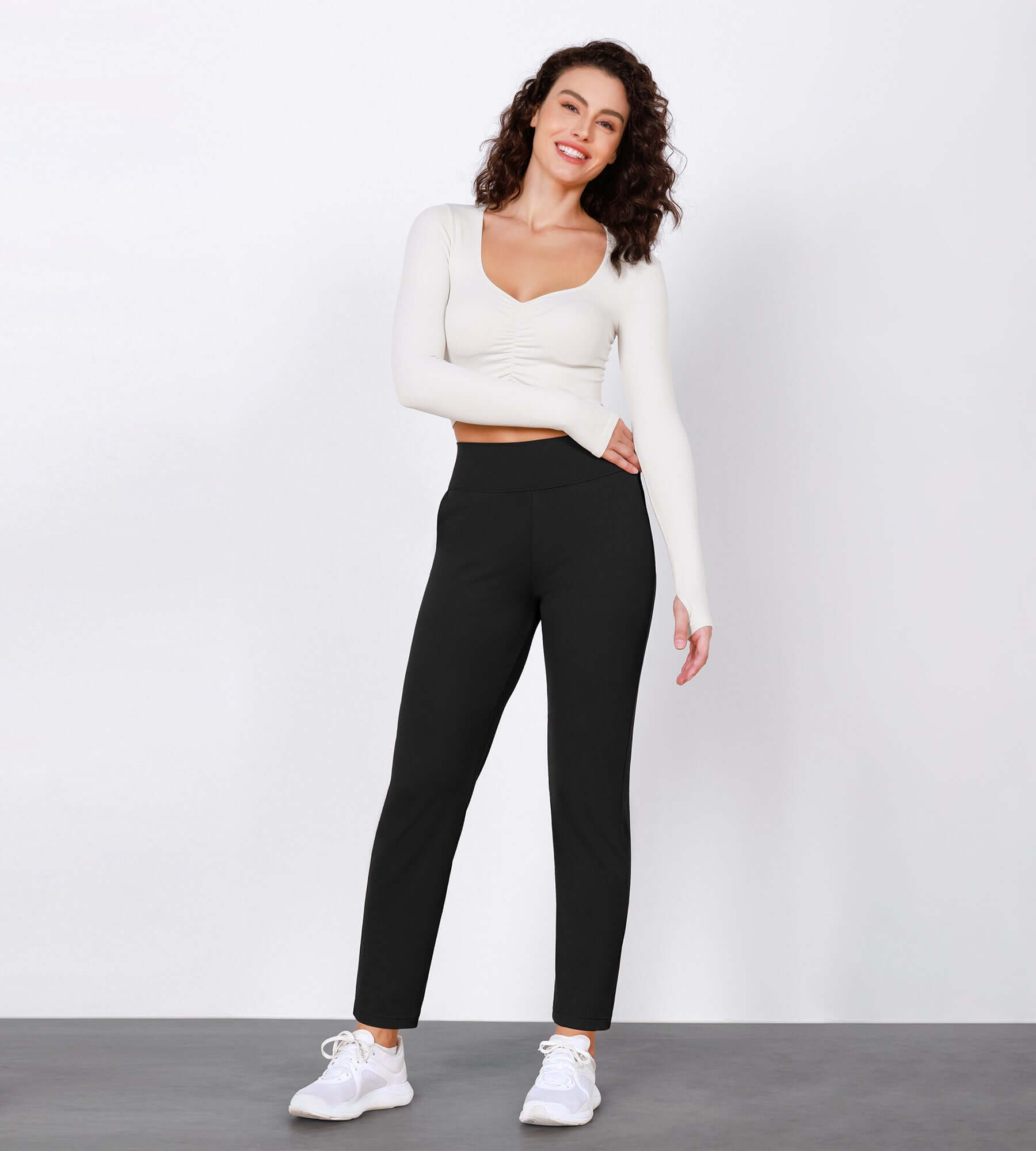 Cloud Feeling Lounge High Waist Jogger Pants with Pockets - ododos