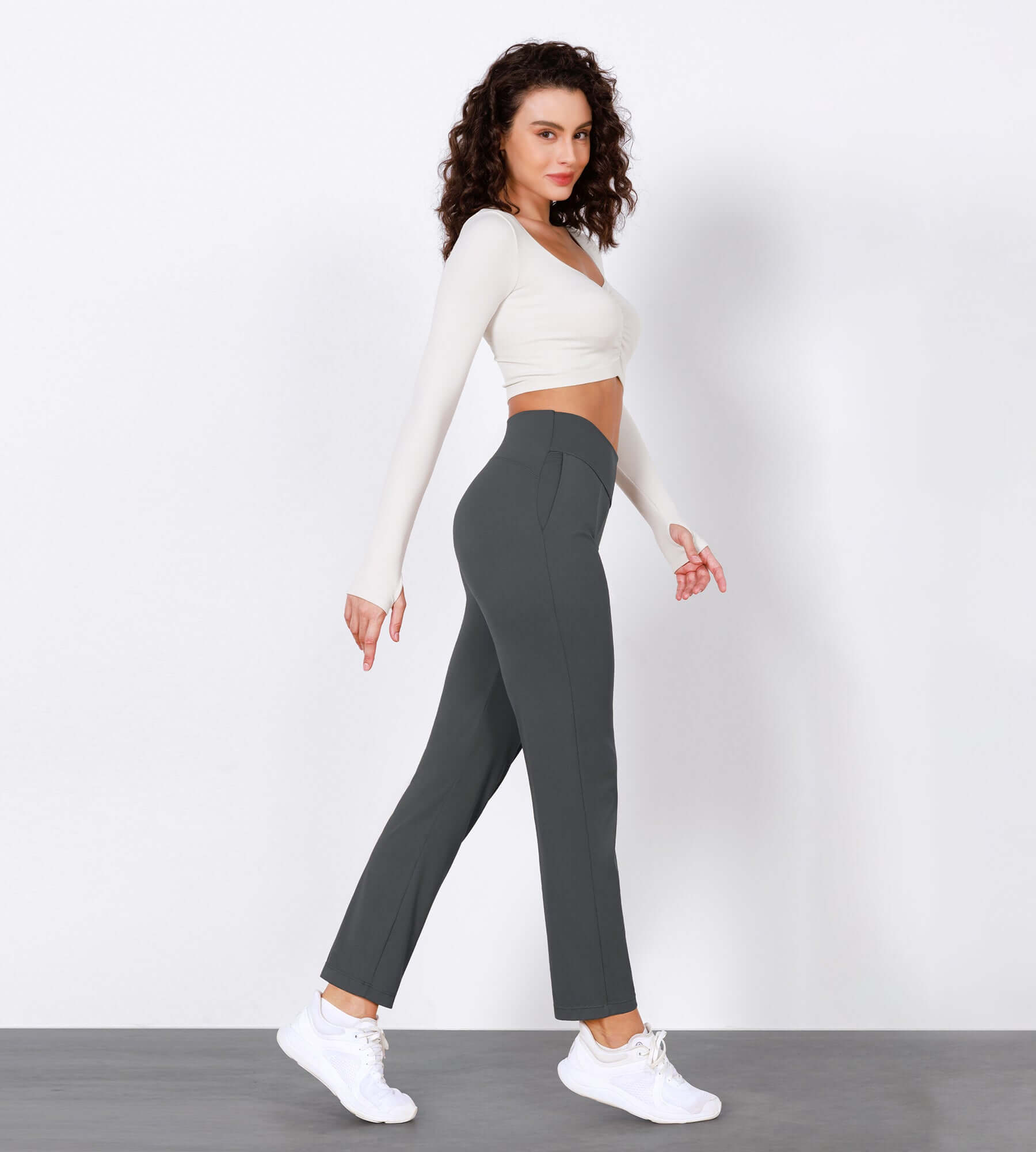 Cloud Feeling Lounge High Waist Jogger Pants with Pockets - ododos