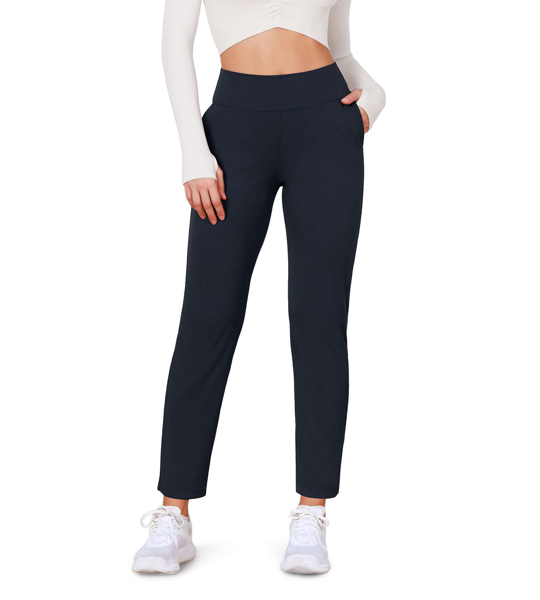 Cloud Feeling Lounge High Waist Jogger Pants with Pockets Deep Navy - ododos