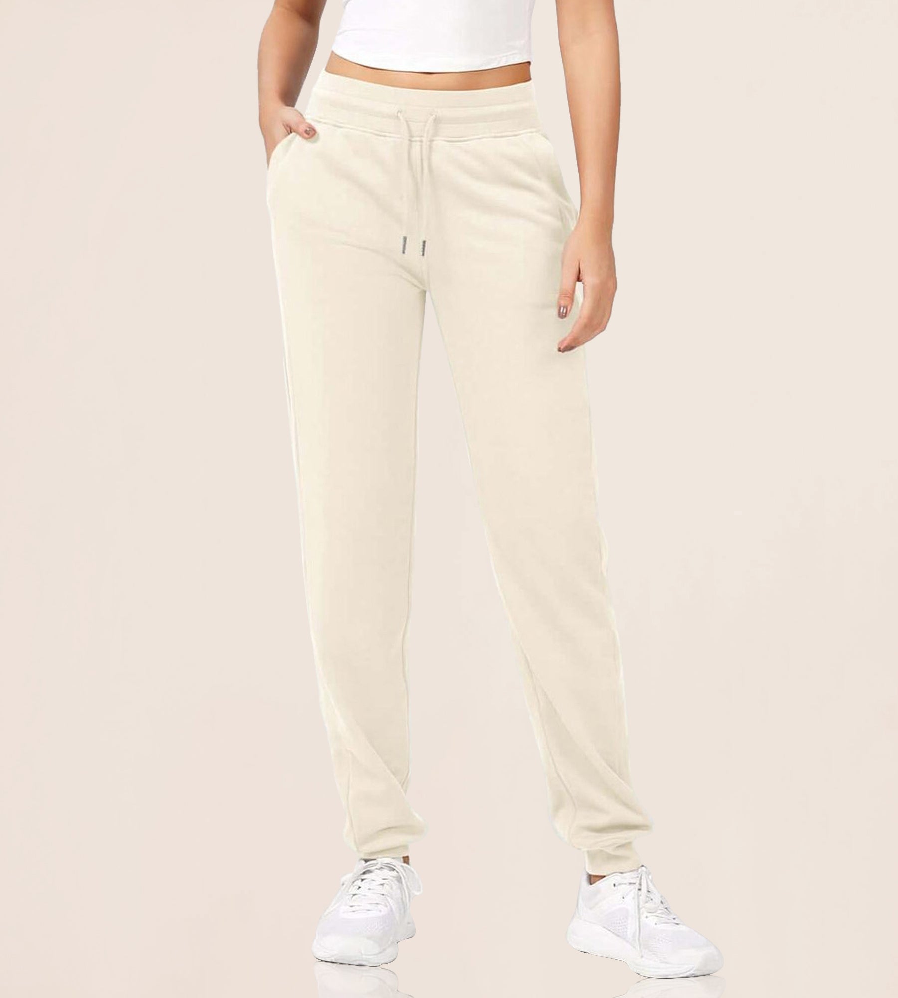 Cotton French Terry Drawstring Casual Sweatpants - ododos