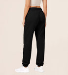 Cotton French Terry High Waist Drawstring Lounge Pants - ododos