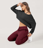 Cotton French Terry High Waist Drawstring Lounge Pants - ododos