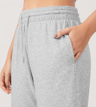 Cotton French Terry High Waist Drawstring Lounge Pants - ododos