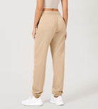 Cotton French Terry High Waist Drawstring Lounge Pants - ododos