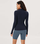 Cloud Feeling Long Sleeve Mock Neck Yoga Shirts with Thumb Hole - ododos