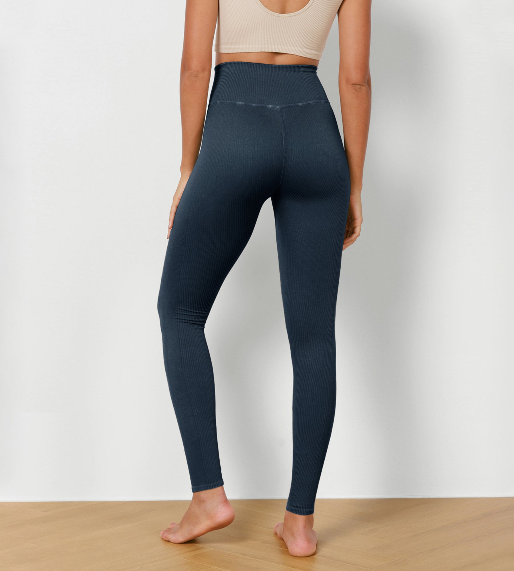 ODODOS Seamless High Waisted Ribbed Yoga Leggings ododos