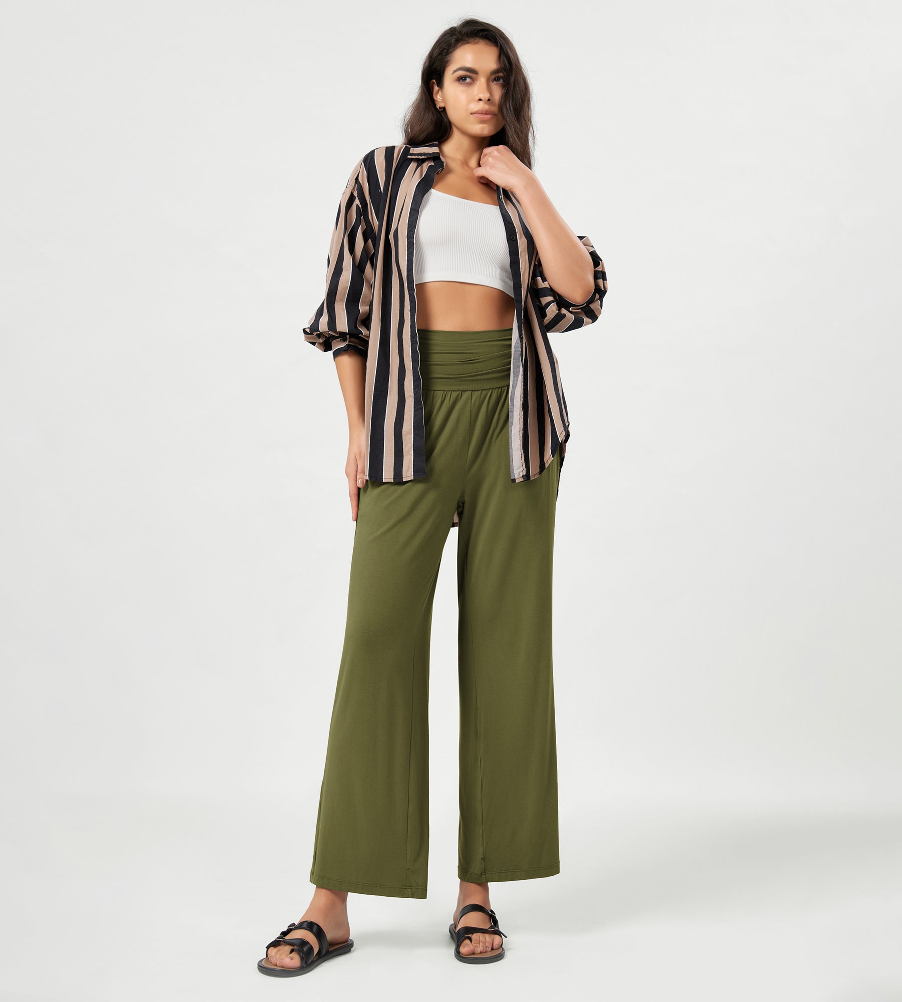 26 Wide Leg Palazzo Loose Comfy Lounge Pants with Pockets - ododos