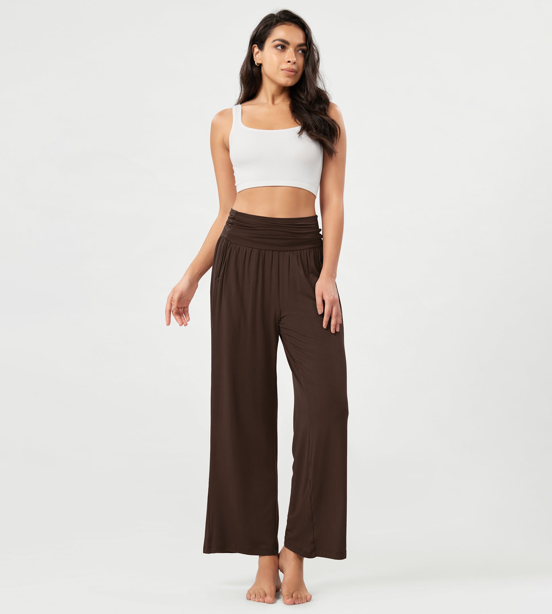 26 Wide Leg Palazzo Loose Comfy Lounge Pants with Pockets - ododos