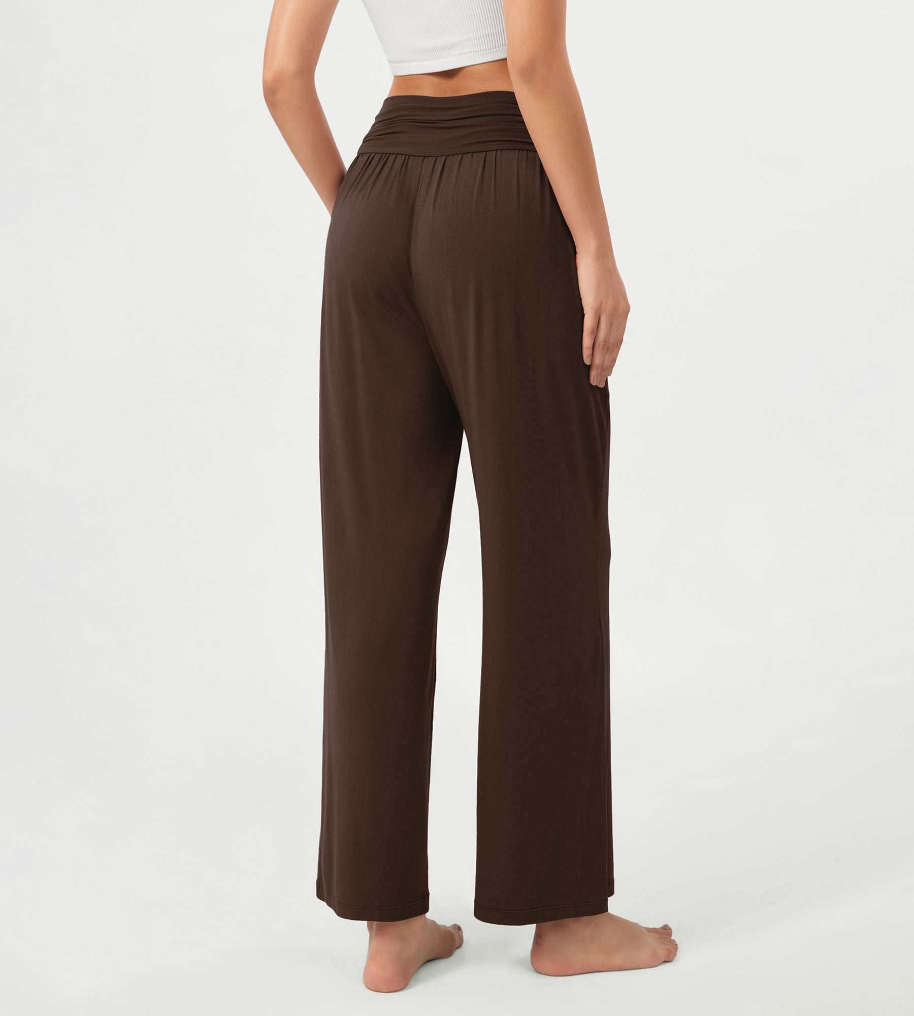 26" Wide Leg Palazzo Loose Comfy Lounge Pants with Pockets - ododos